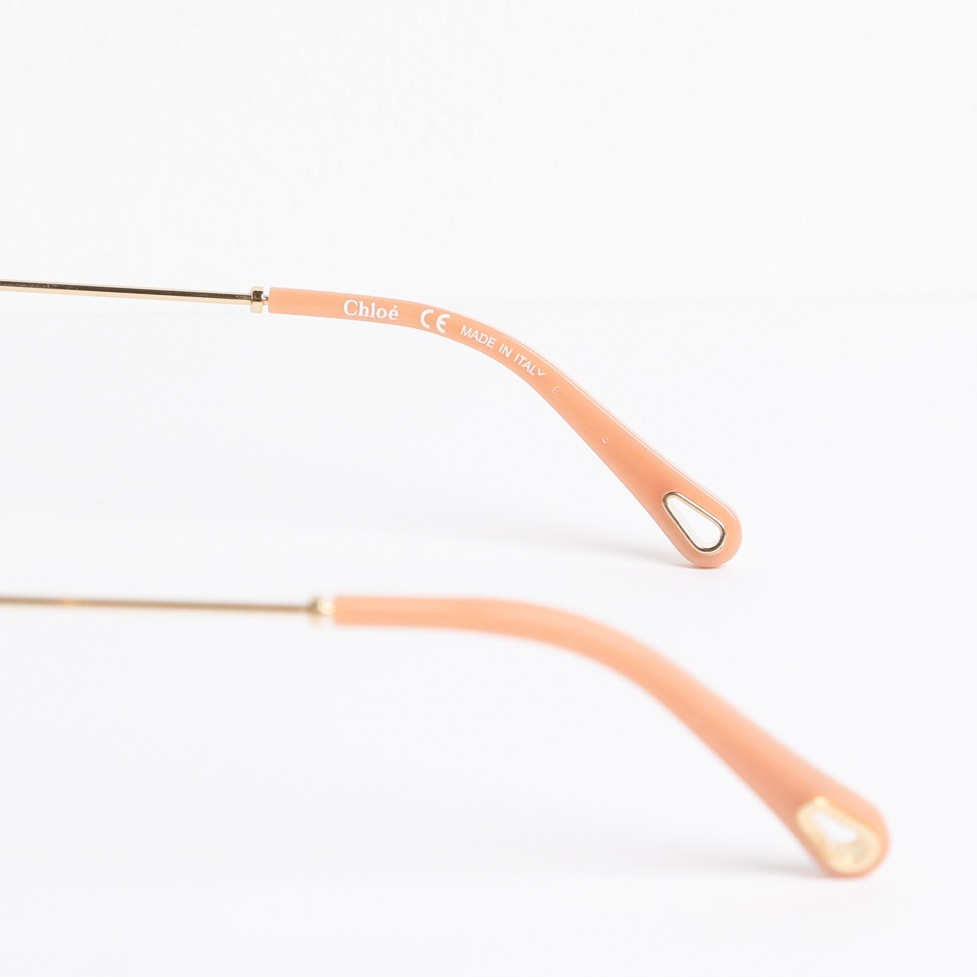 CHLOE Delilah Double Rimmed Gradient Sunglasses, Gold + Pink Frames