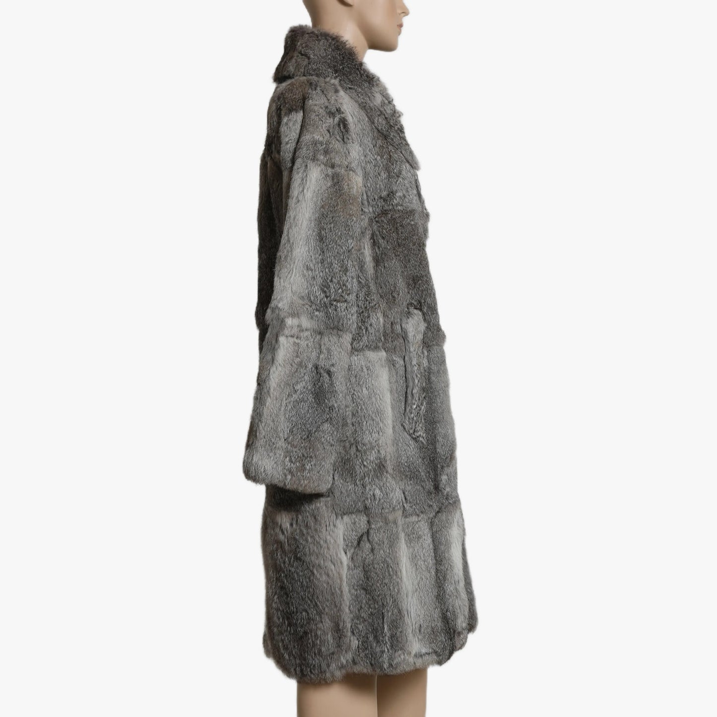 ANTIK BATIK Vintage Grey Embellished Long Fur Coat