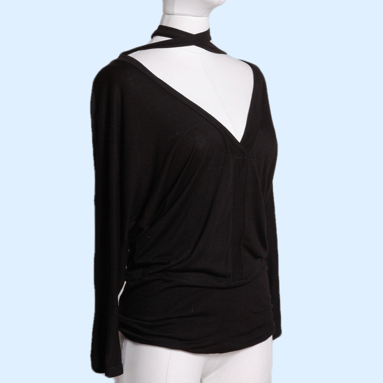 BCBGMAXAZRIA Vintage Black Long Sleeve Top