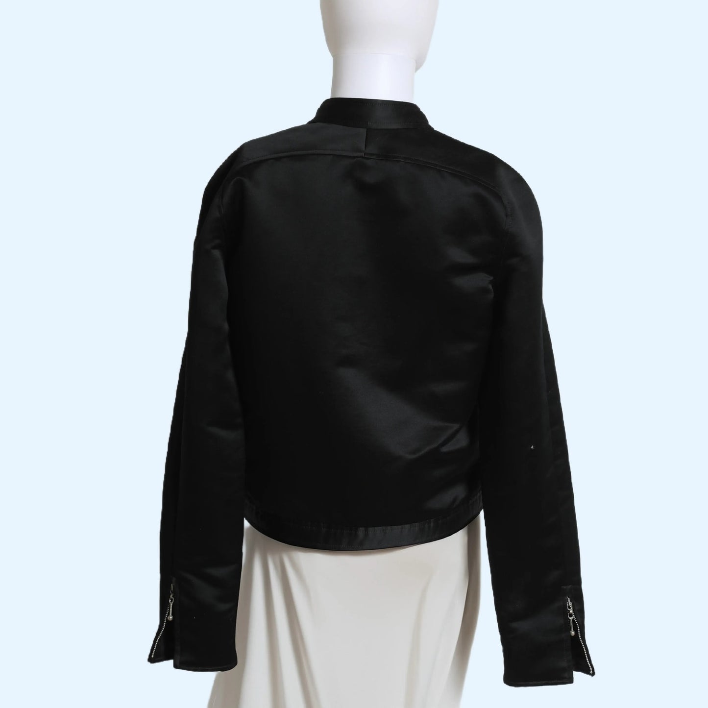 MARK EISEN Vintage Black Silk Bomber Jacket