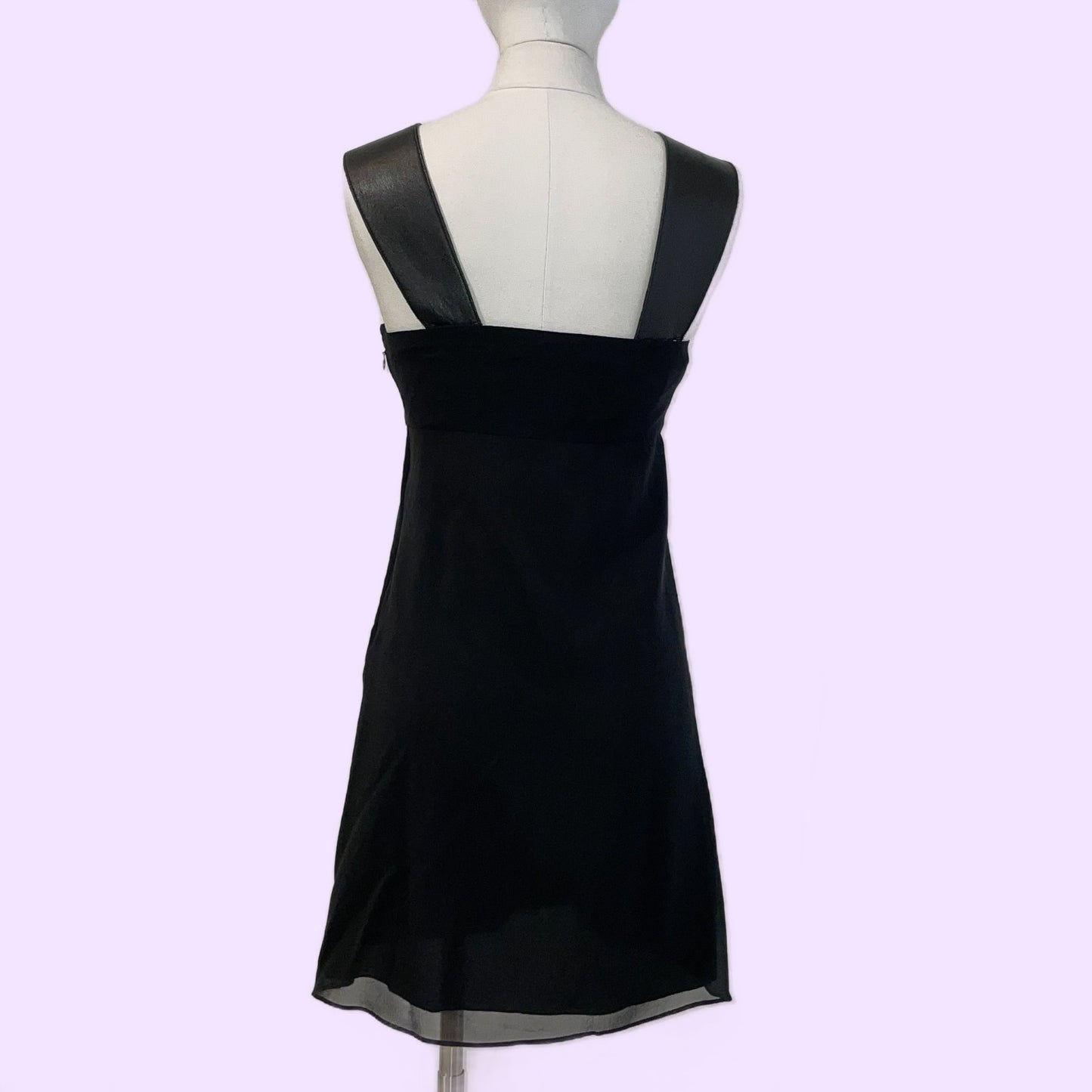 VIVIENNE TAM Black Leather Strap Dress