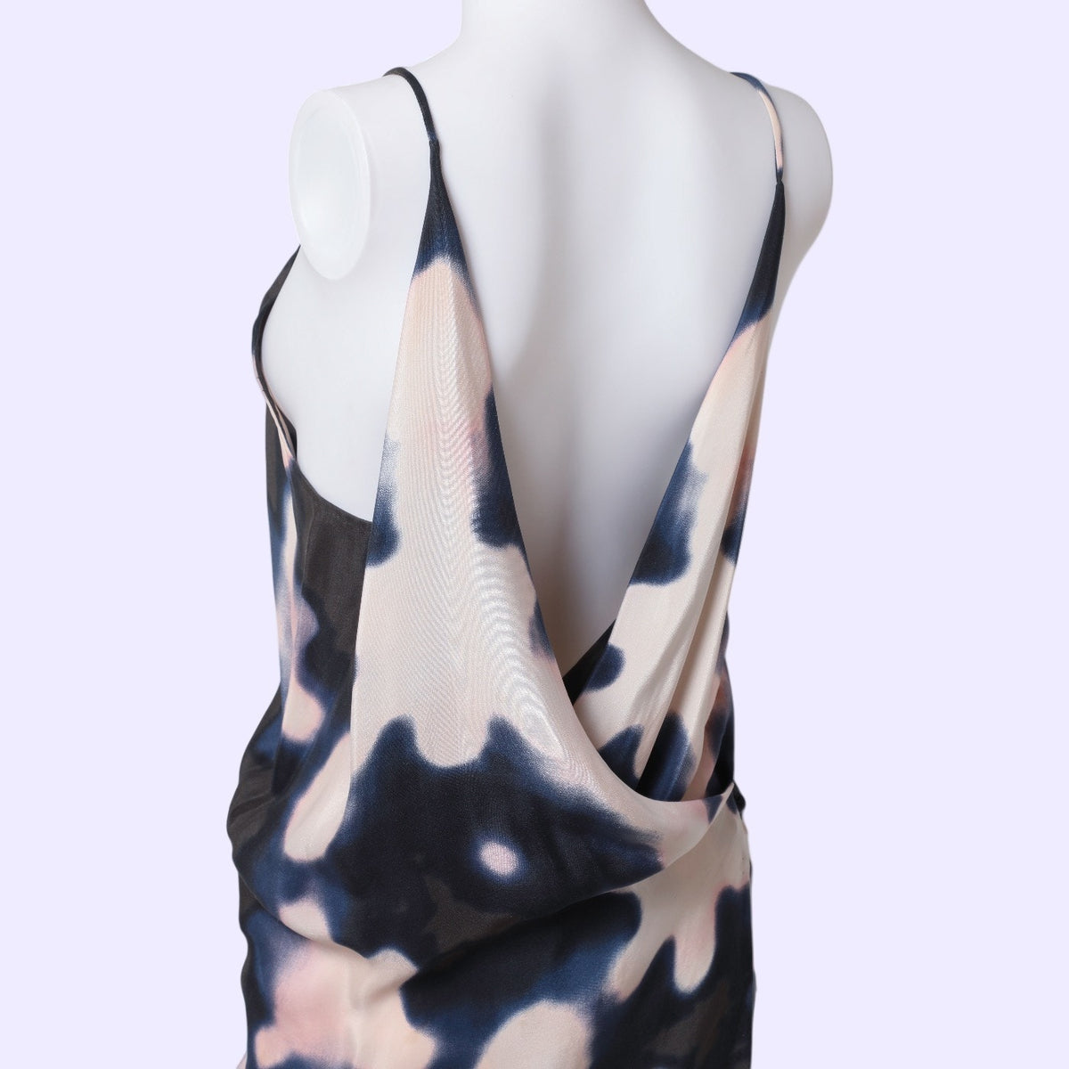 3.1 PHILLIP LIM Abstract Pink Blue Gray Print Silk Backless Slip Mini Dress