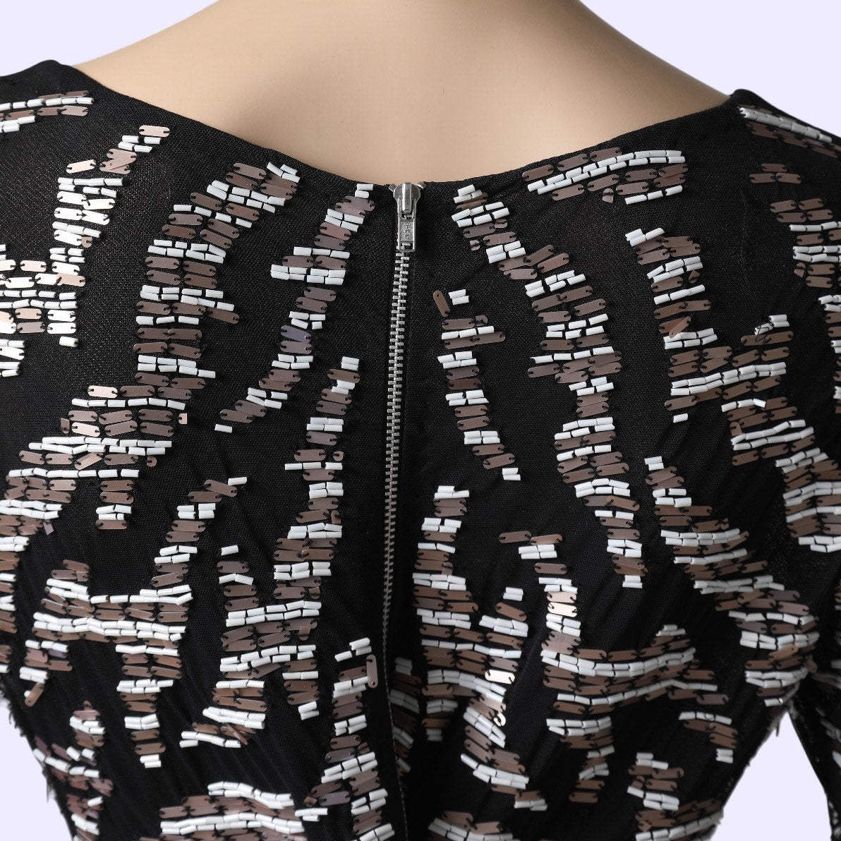 RENZO + KAI Black Sequin Long Sleeve Mini Dress