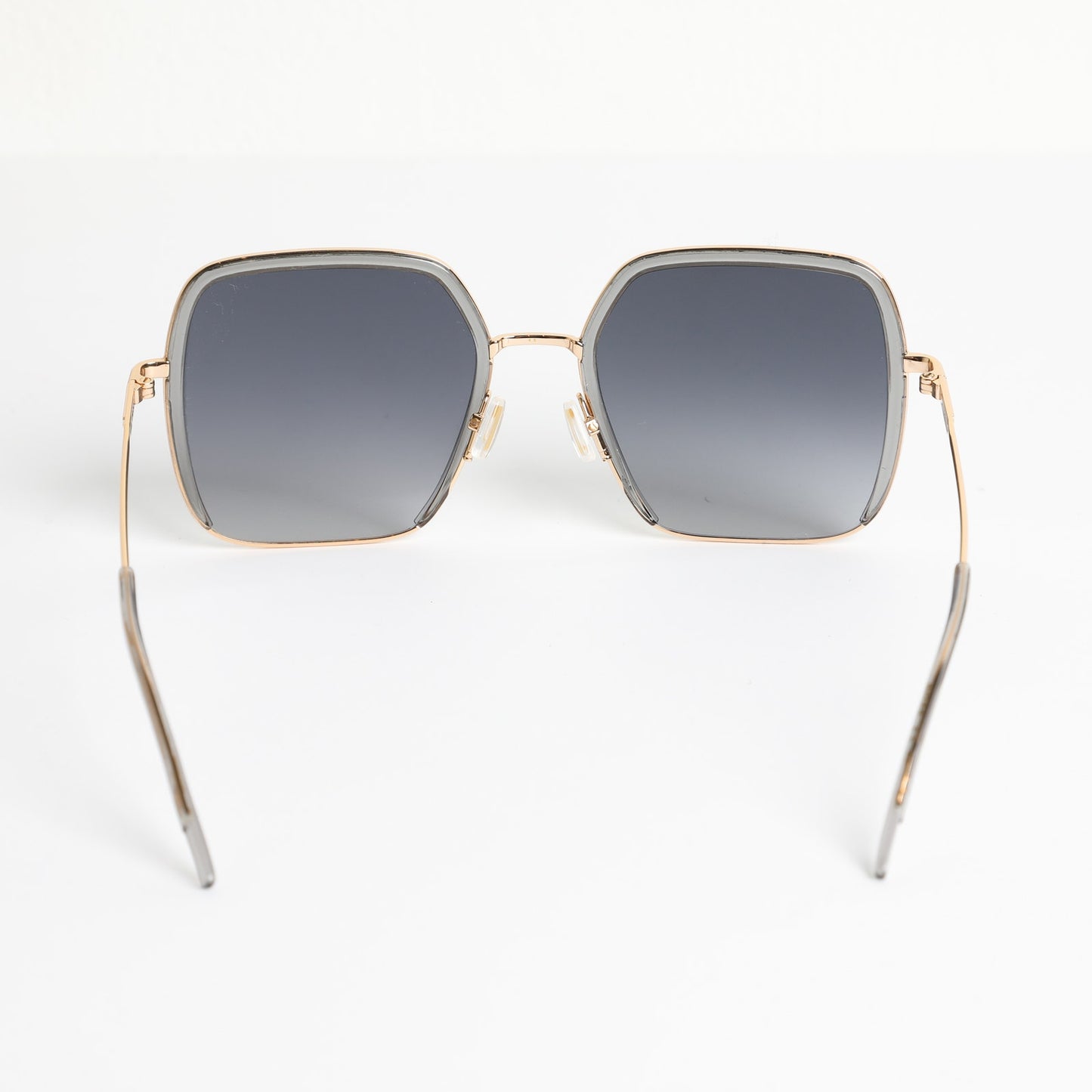 BOSS Grey Acetate Square Sunglasses With Gold-Tone Metal Frames