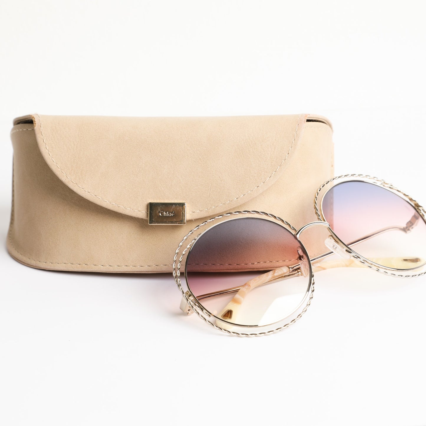 CHLOÉ Carlina Torsade Oversized Round Sunglasses