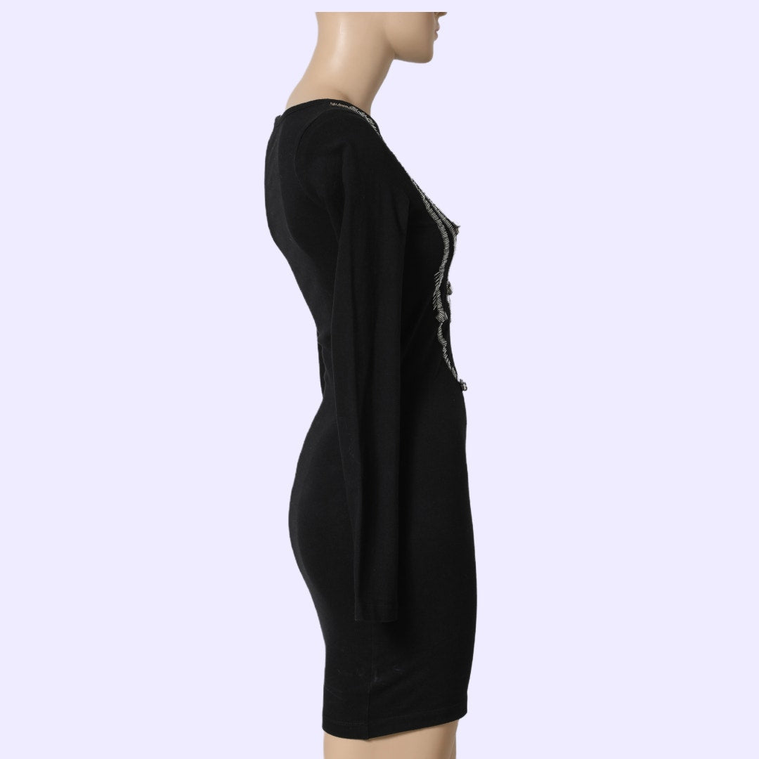 MARKUS LUPFER Black Crystal Embellished Mini Dress