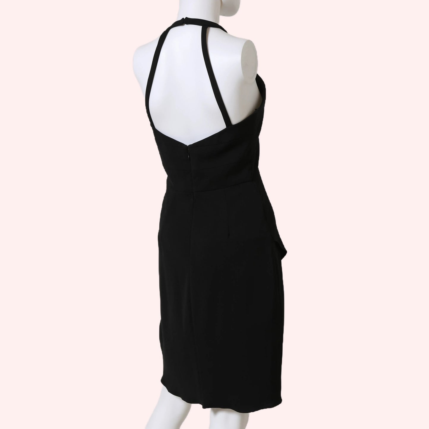 AMANDA UPRICHARD Marshall Black Halter Asymmetrical Mini Dress