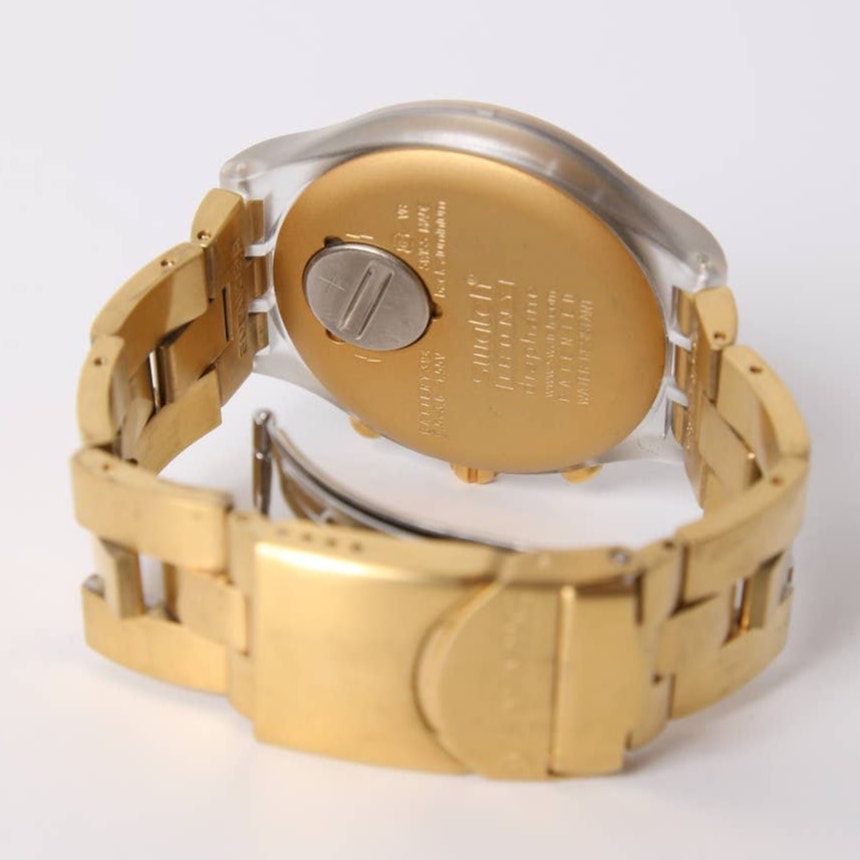 SWATCH Vintage Irony Diaphane Y2K Gold Chronograph Watch