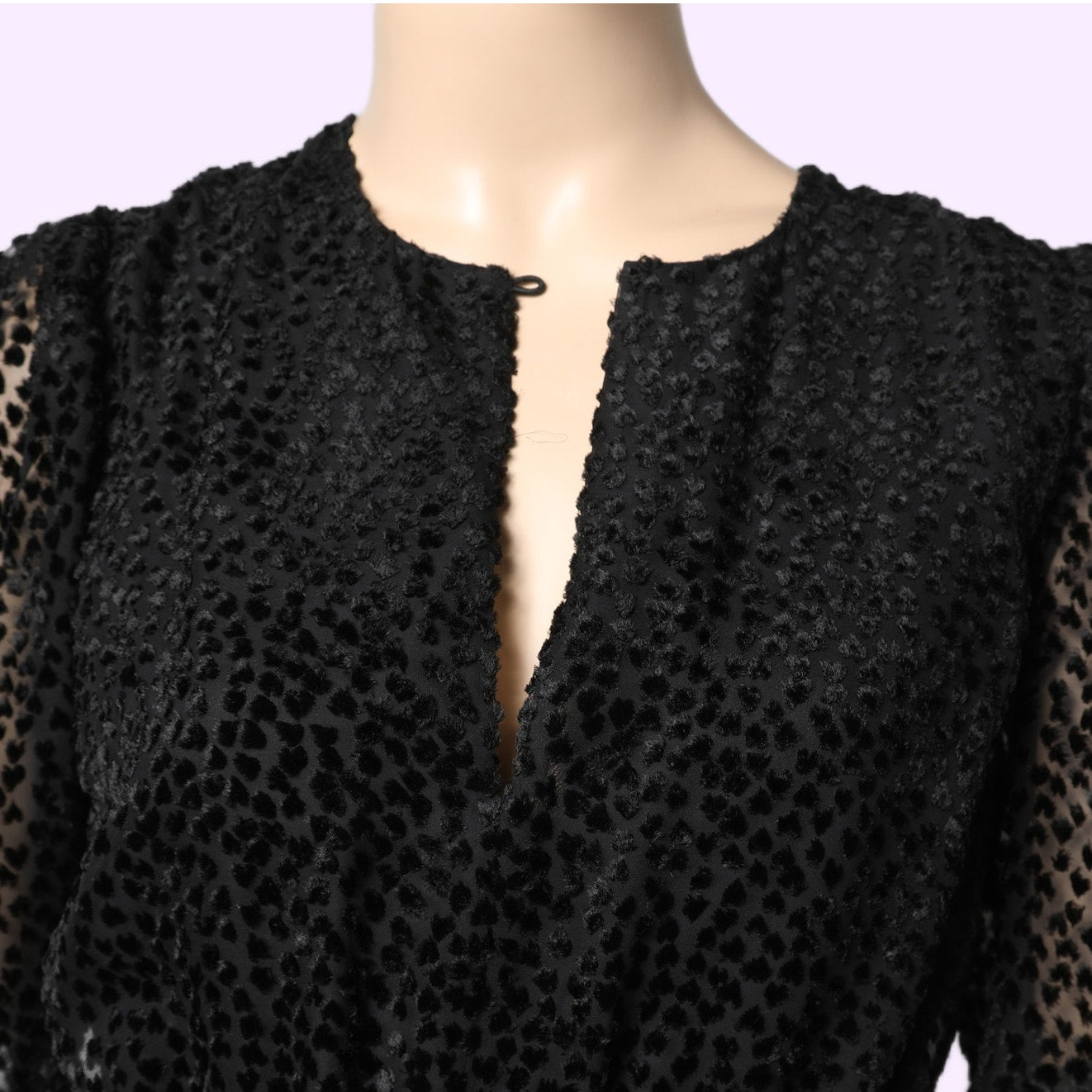 ROBERT RODRIGUEZ Pauline Black Velvet Dot Mini Black Dress