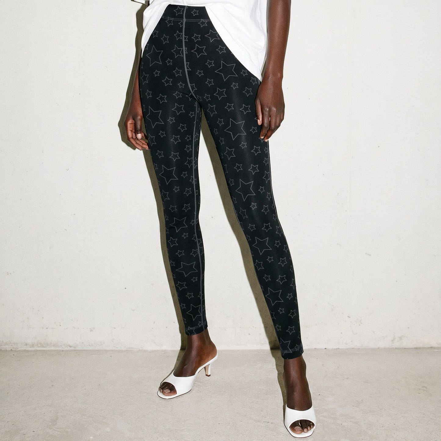 UNTITLED BOUTIQUE Black Jersey Constellation Star High Waisted Leggings - Limited Edition