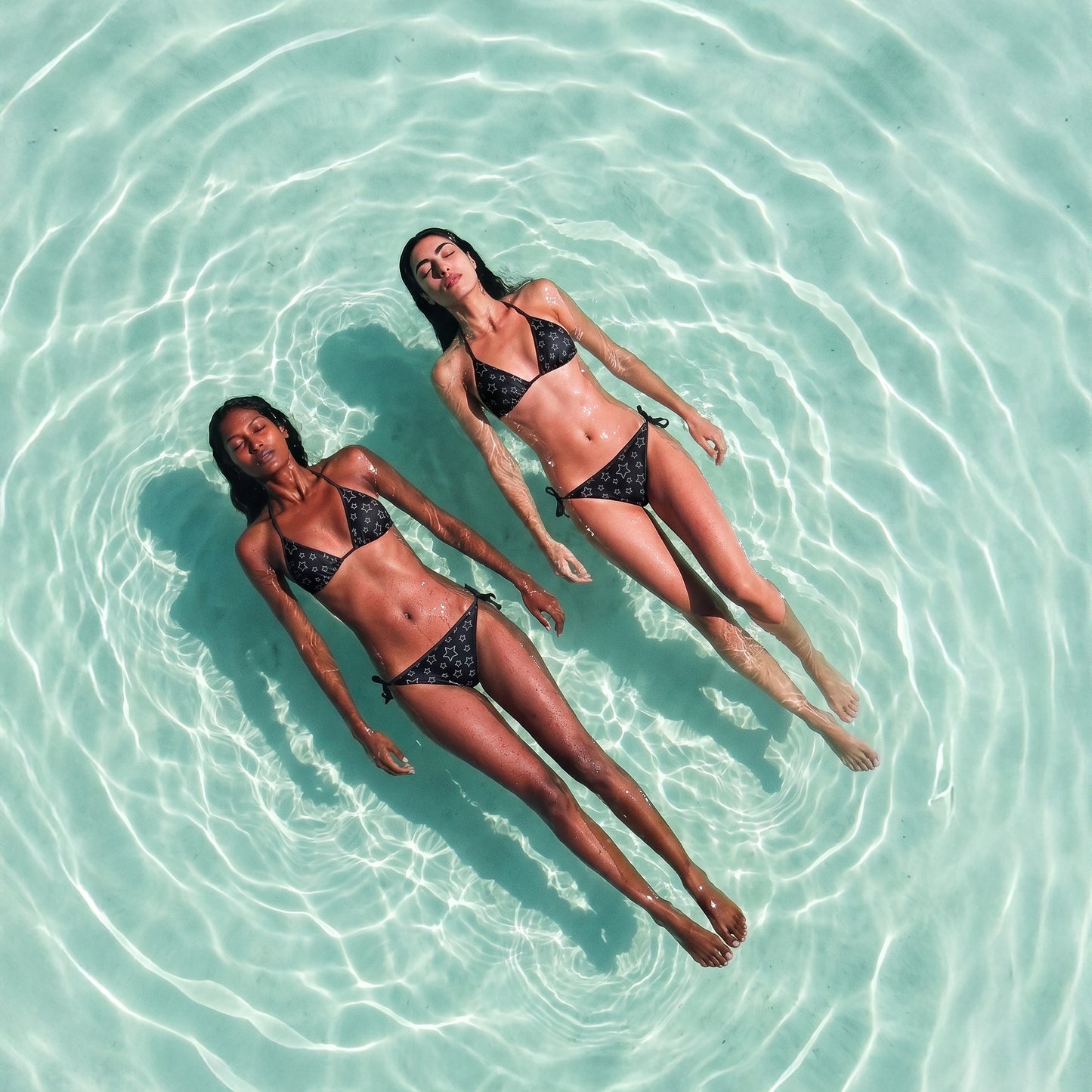 UNTITLED BOUTIQUE Black Lycra Star Bikini - Limited Edition