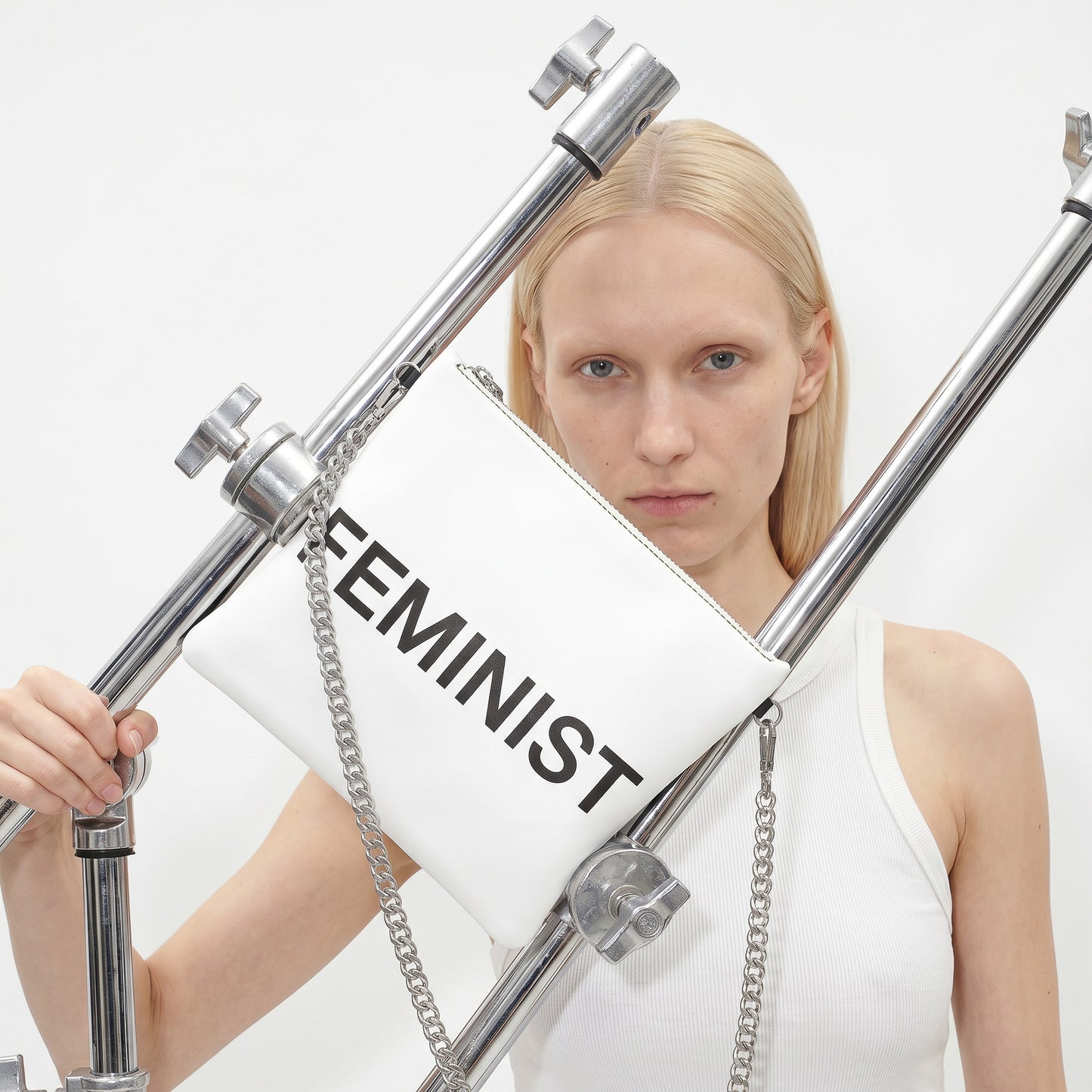 UNTITLED x Indira Cesarine "FEMINIST" Crossbody Bag With Chain - Limited Edition