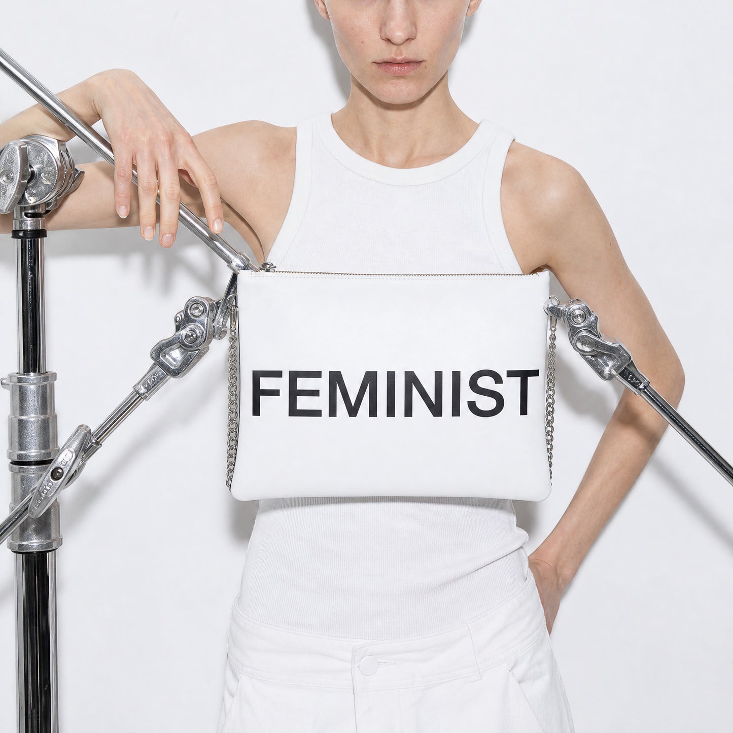 UNTITLED x Indira Cesarine "FEMINIST" Crossbody Bag With Chain - Limited Edition