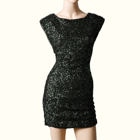 ALICE + OLIVIA Mini Green Sequin Dress