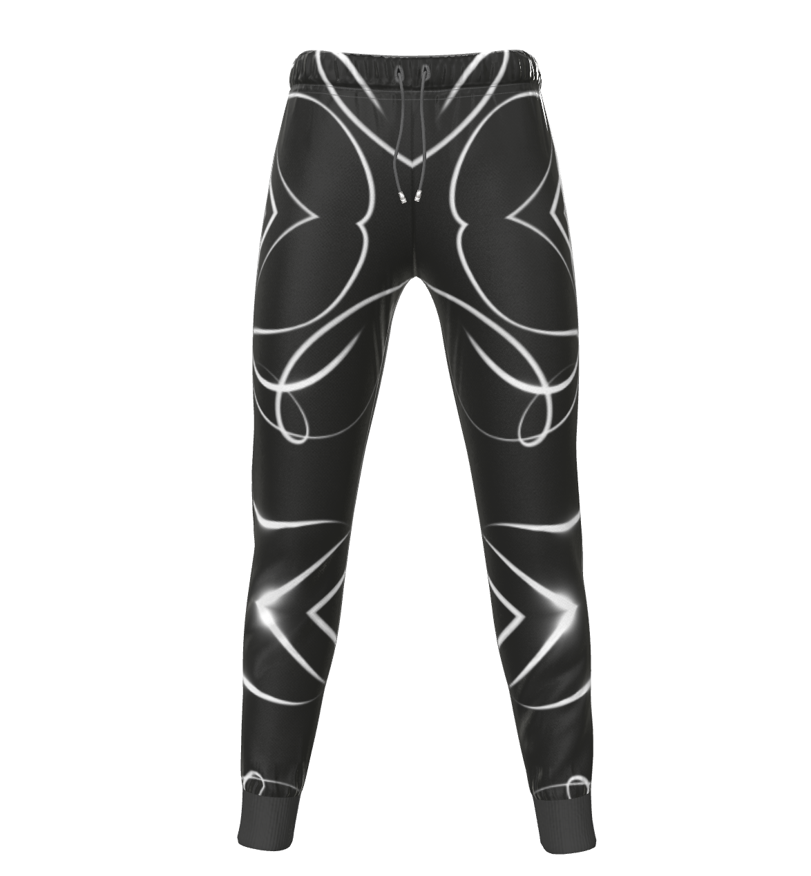 UNTITLED x Indira Cesarine "Lumière" Series Black and White Kaleidoscopic Women's Tracksuit Bottoms - Limited Edition