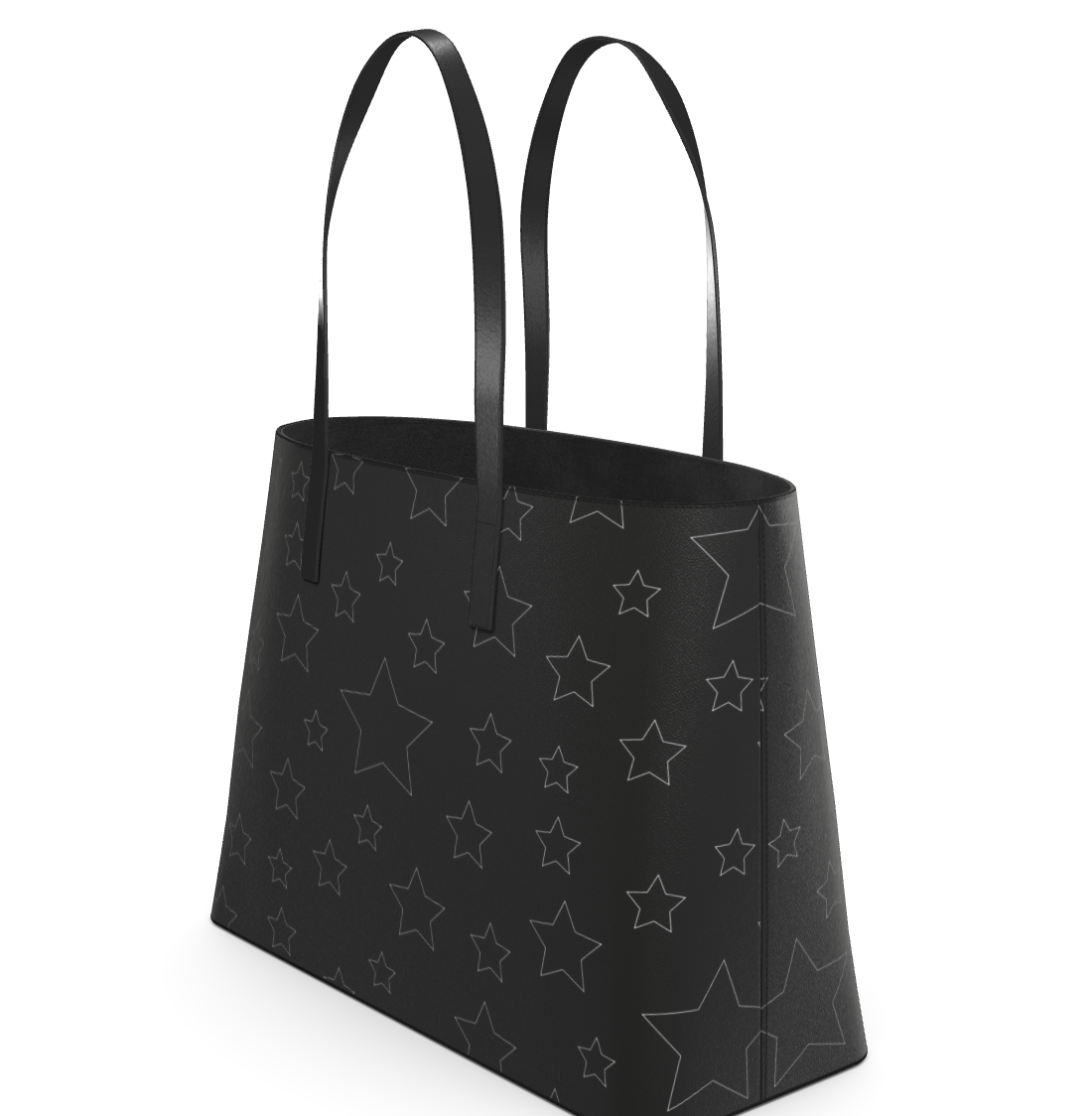UNTITLED BOUTIQUE Black Leather Kika Stars Tote Bag - Limited Edition