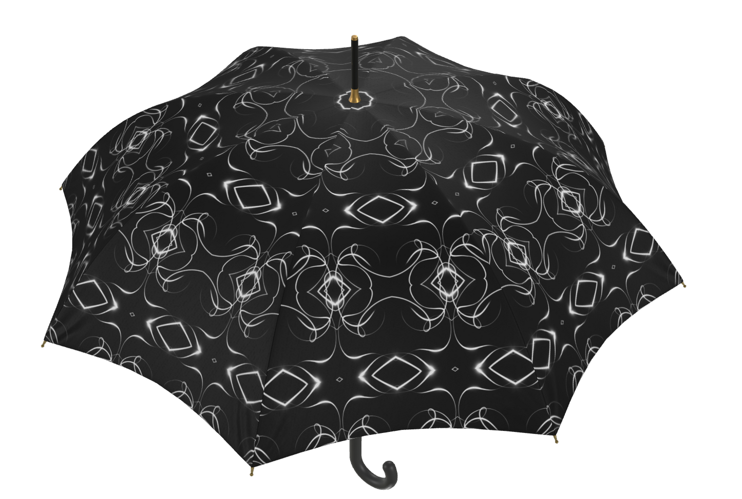 UNTITLED x Indira Cesarine "Lumière" Series Black and White Kaleidoscopic Umbrella - Limited Edition