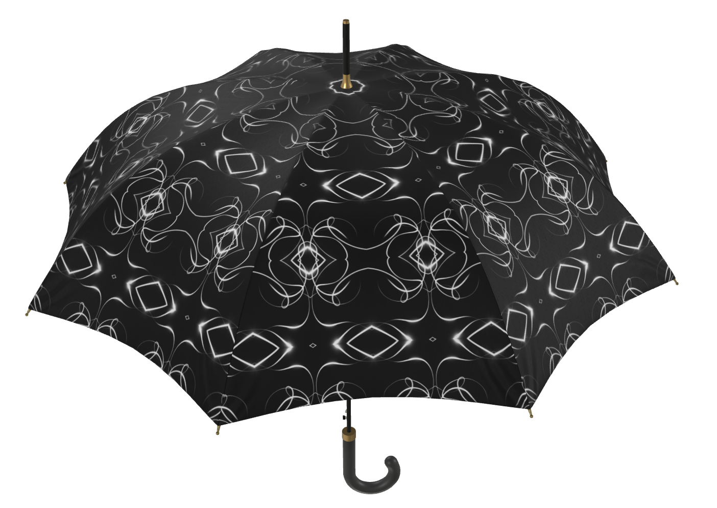 UNTITLED x Indira Cesarine "Lumière" Series Black and White Kaleidoscopic Umbrella - Limited Edition