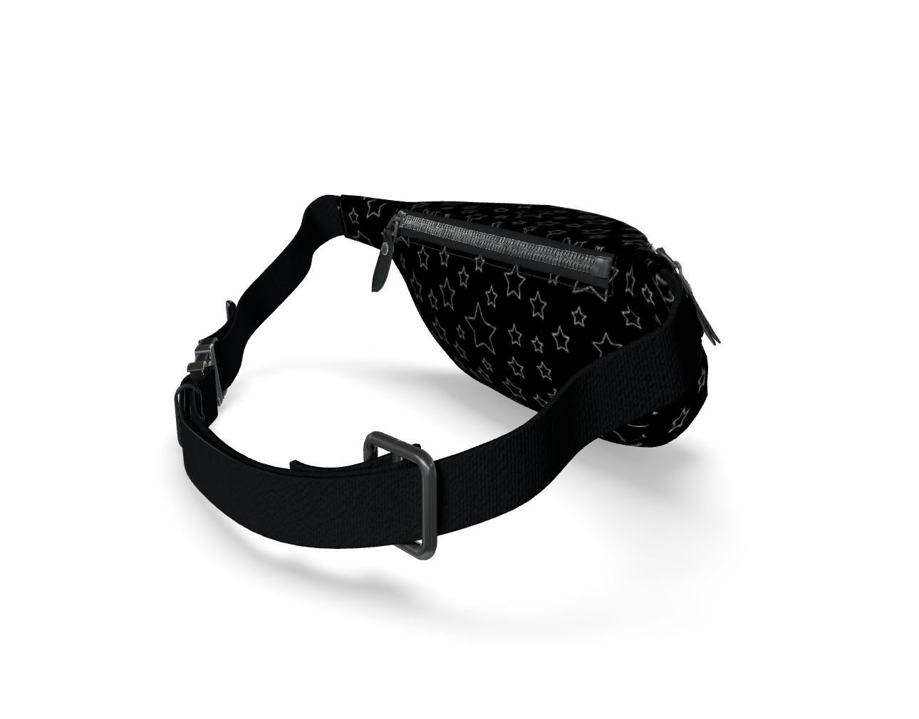 UNTITLED BOUTIQUE Black Nappa Leather Star Fanny Pack - Limited Edition