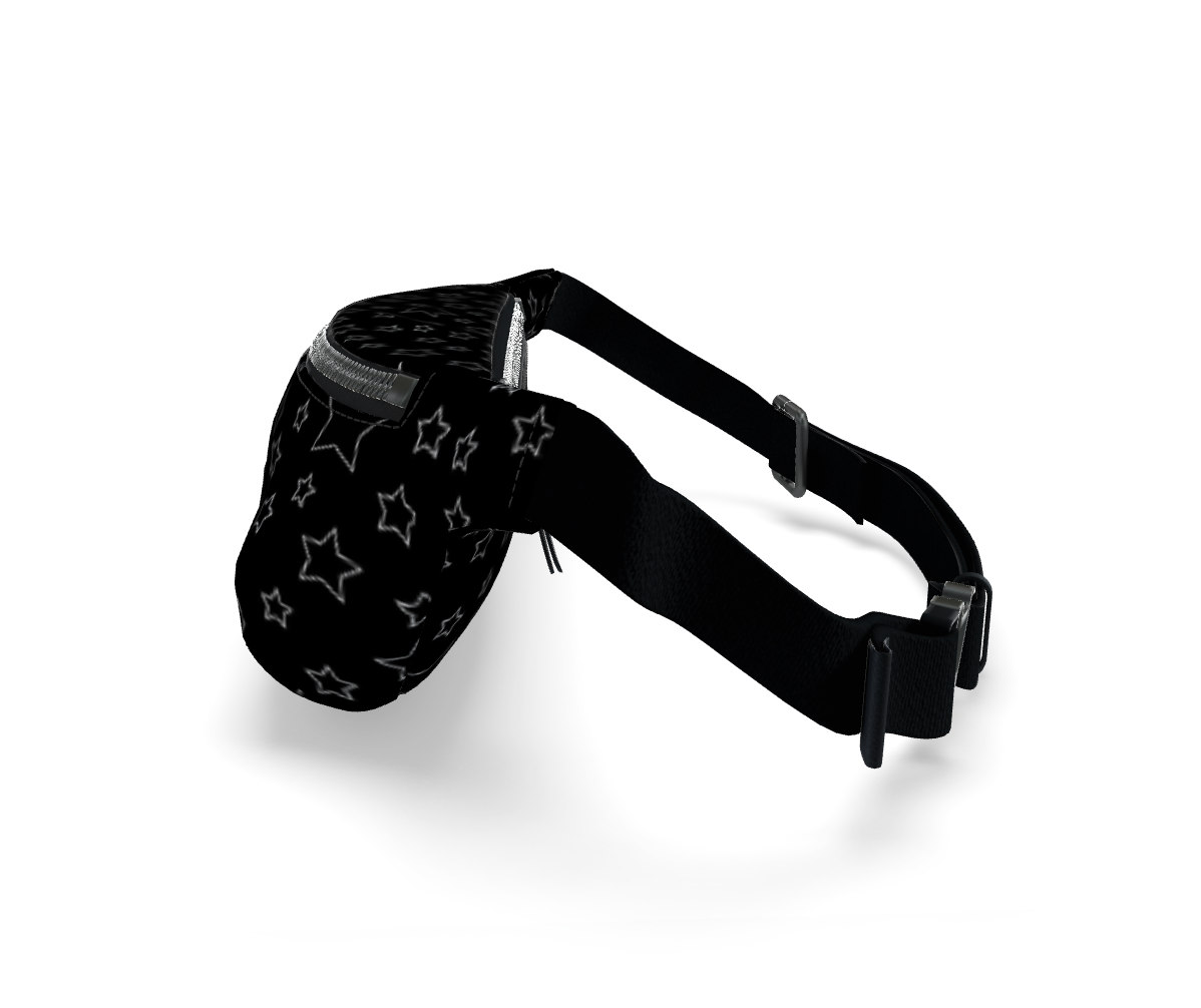 UNTITLED BOUTIQUE Black Nappa Leather Star Fanny Pack - Limited Edition