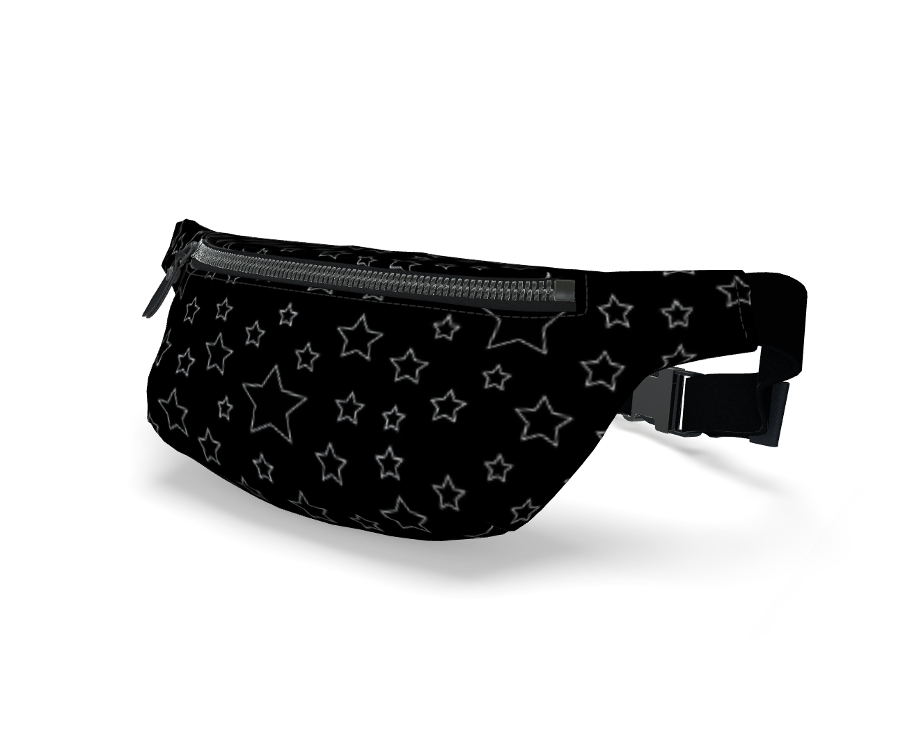 UNTITLED BOUTIQUE Black Nappa Leather Star Fanny Pack - Limited Edition