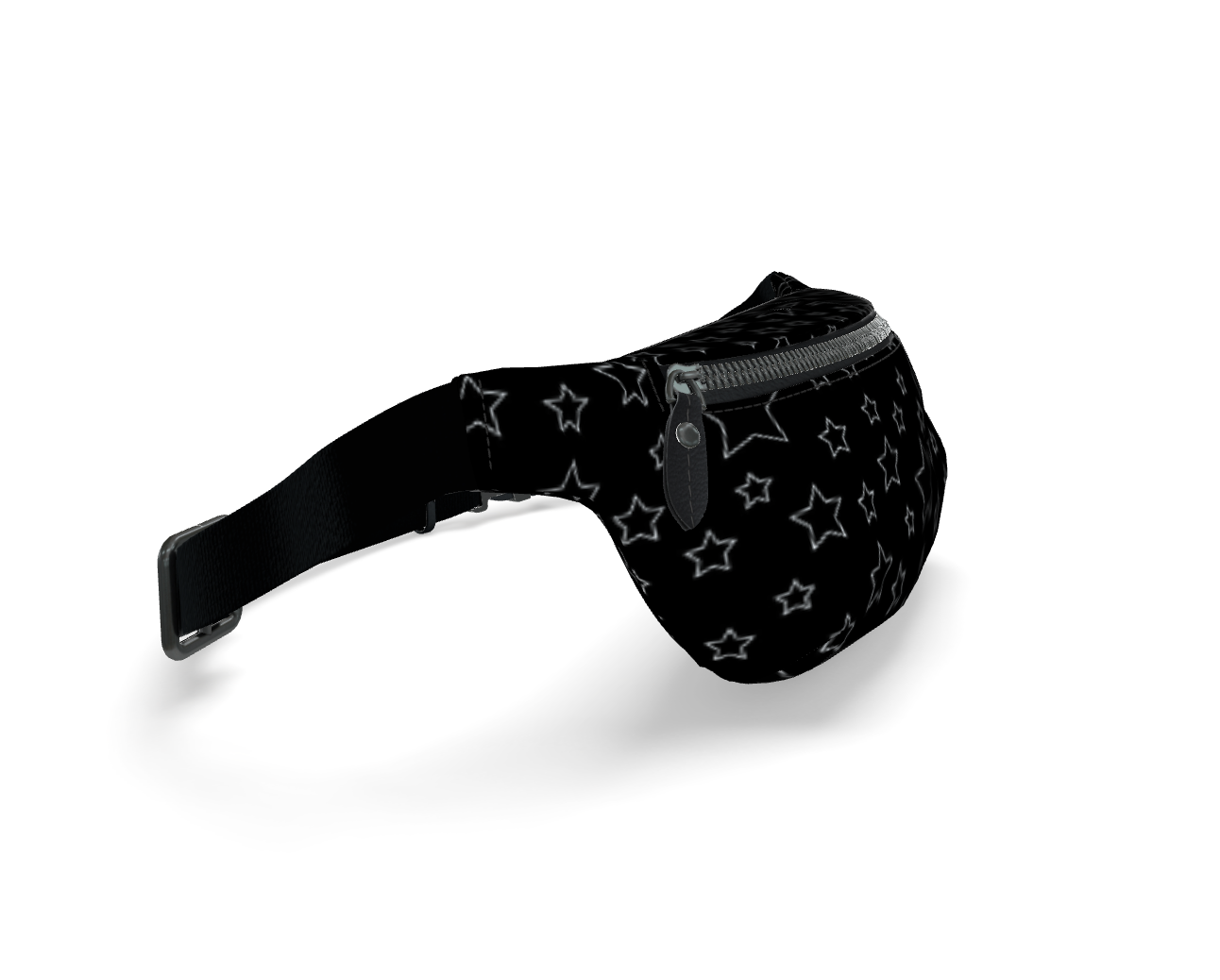 UNTITLED BOUTIQUE Black Nappa Leather Star Fanny Pack - Limited Edition