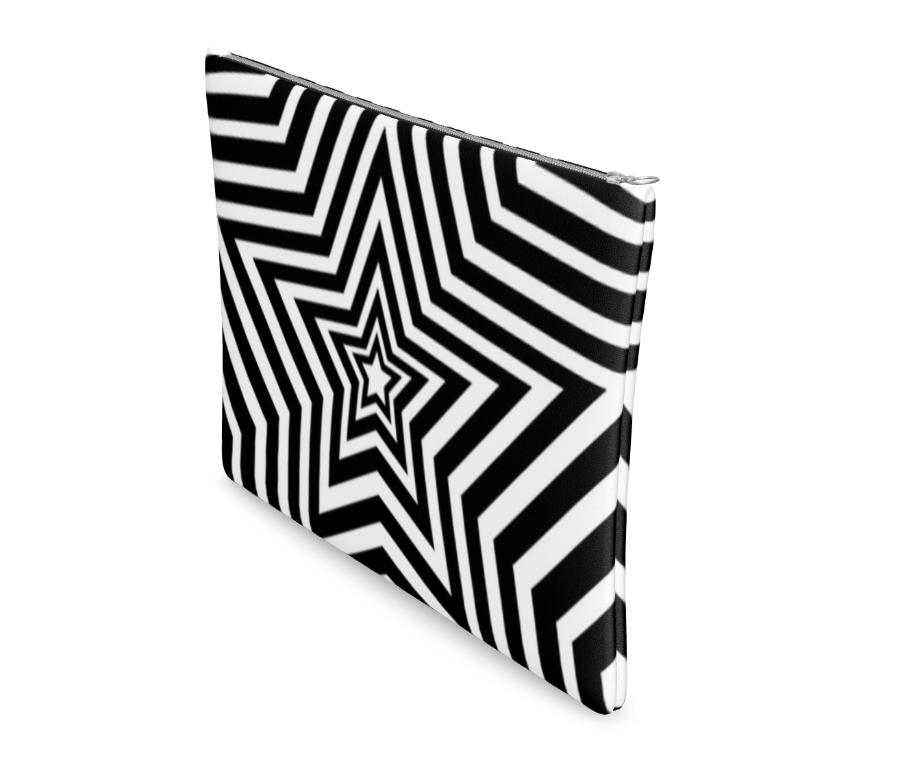 UNTITLED BOUTIQUE Black and White Leather Star Clutch Bag - Limited Edition