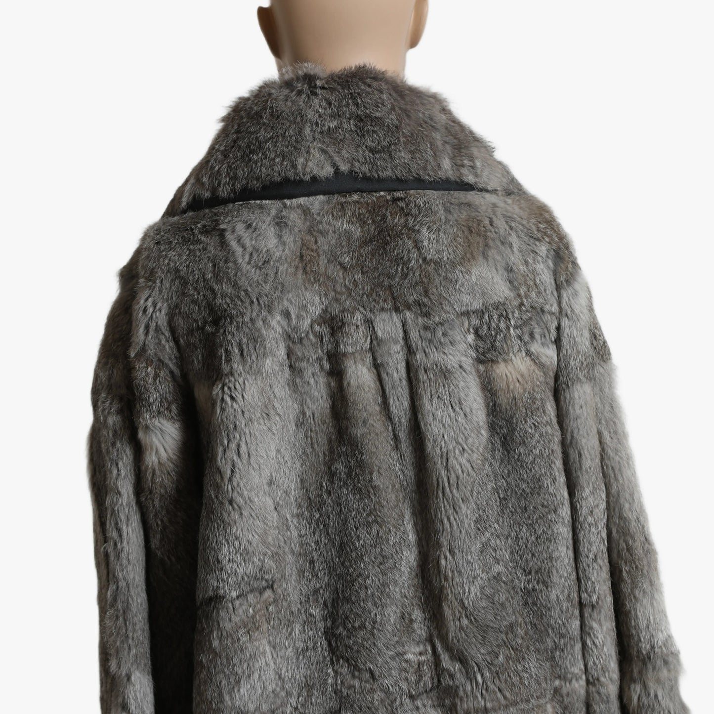 ANTIK BATIK Vintage Grey Embellished Long Fur Coat