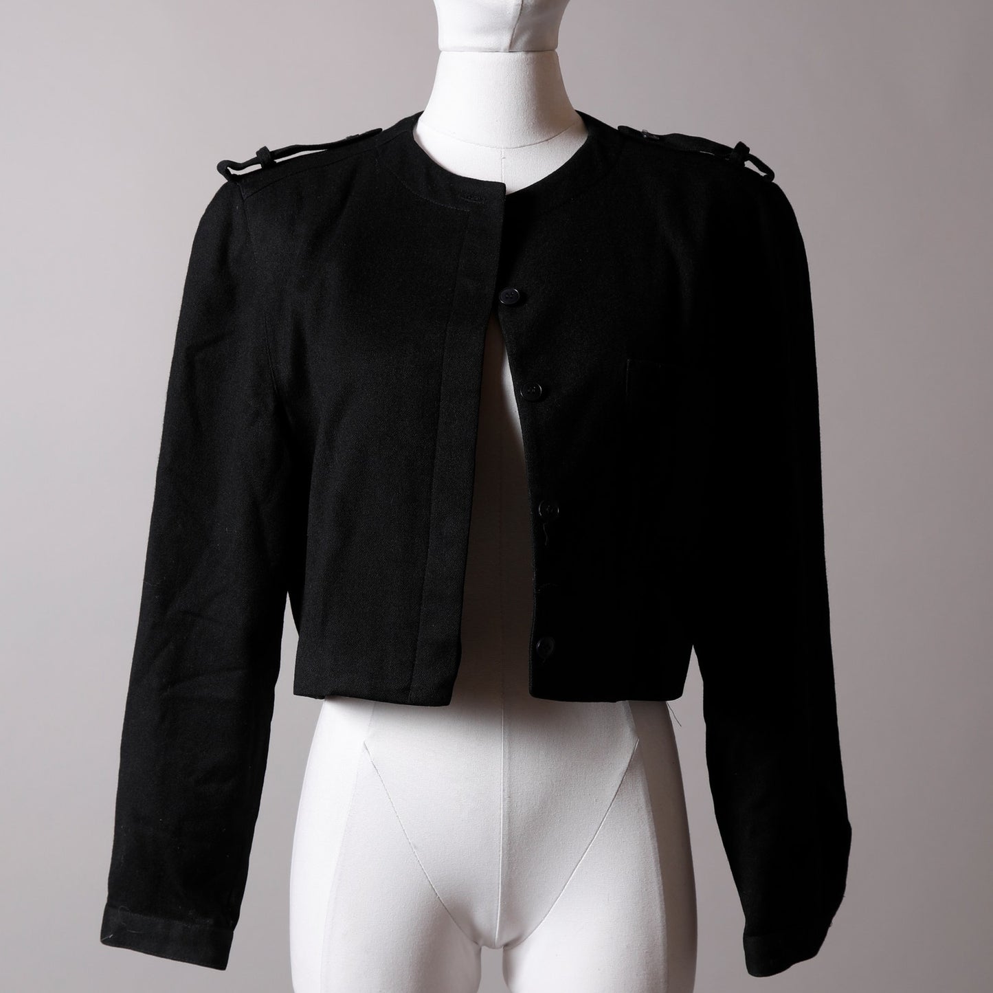 SPITALNICK & CO Vintage Black Long Sleeve Wool Cropped Blazer Jacket