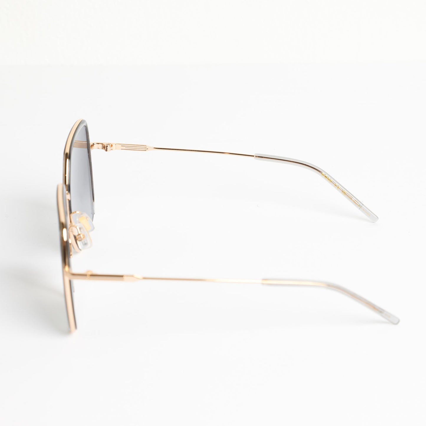 BOSS Grey Acetate Square Sunglasses With Gold-Tone Metal Frames