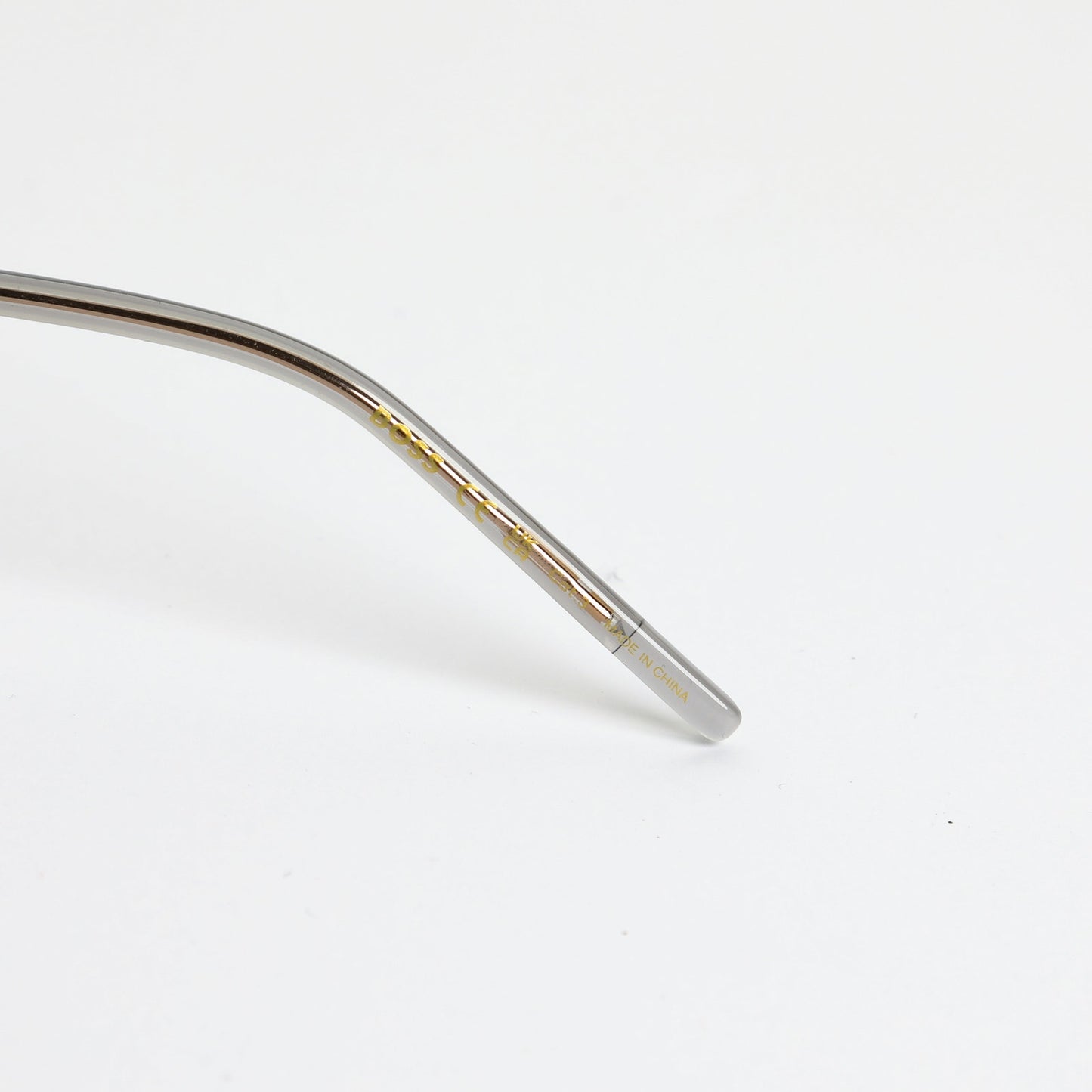 BOSS Grey Acetate Square Sunglasses With Gold-Tone Metal Frames