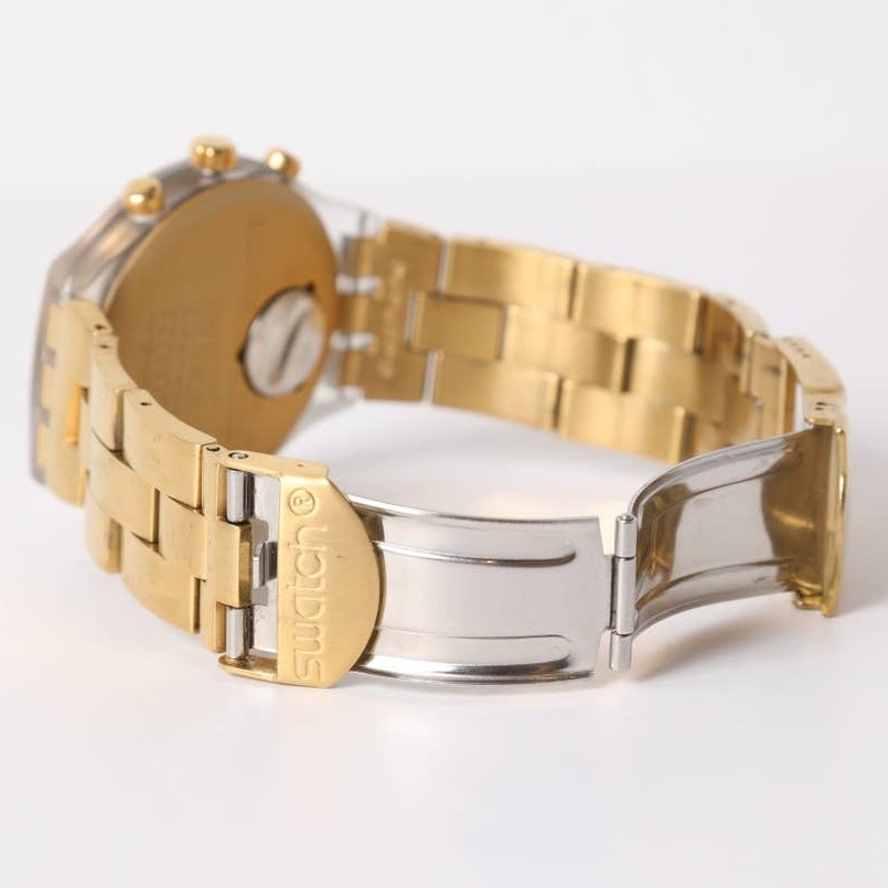 SWATCH Vintage Irony Diaphane Y2K Gold Chronograph Watch