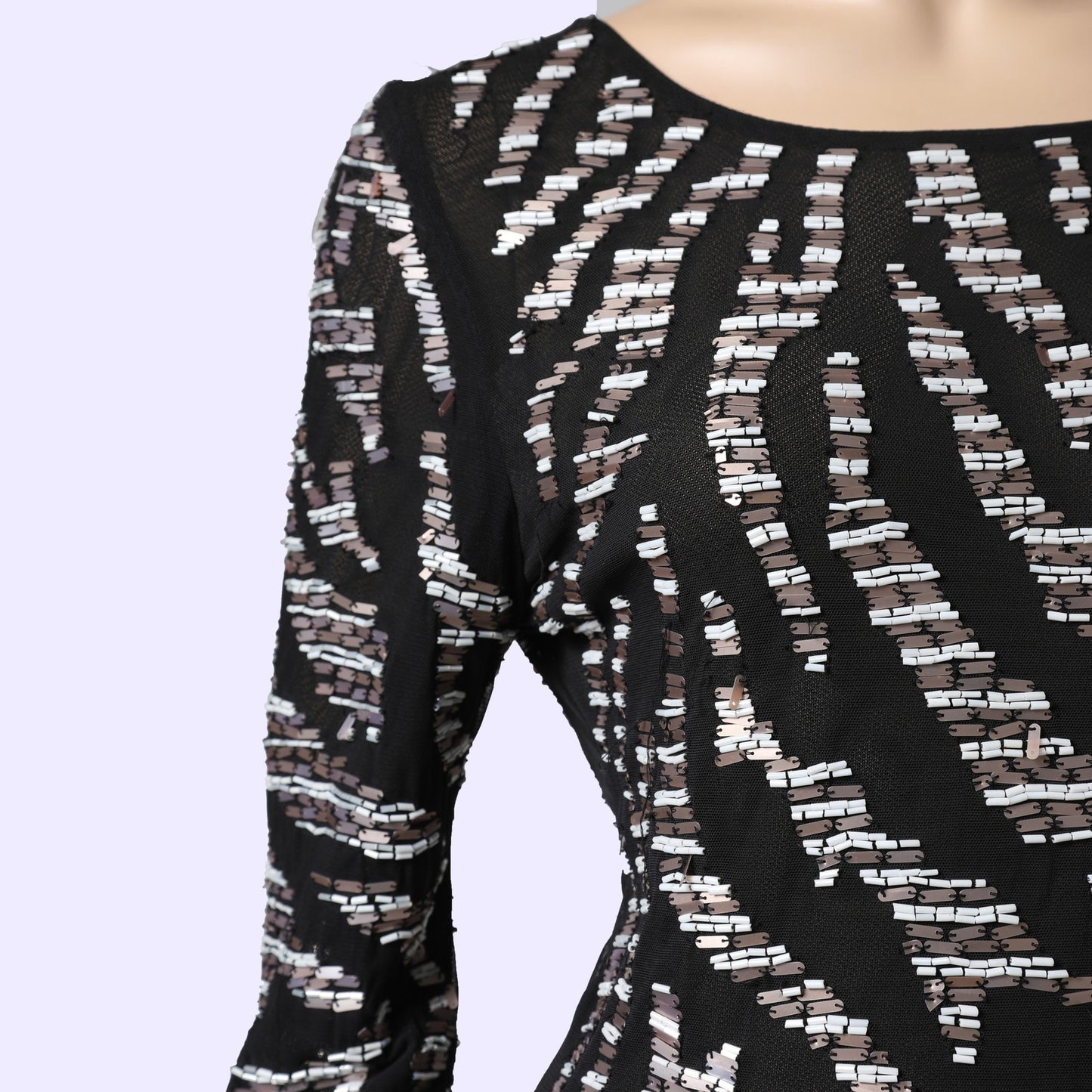 RENZO + KAI Black Sequin Long Sleeve Mini Dress
