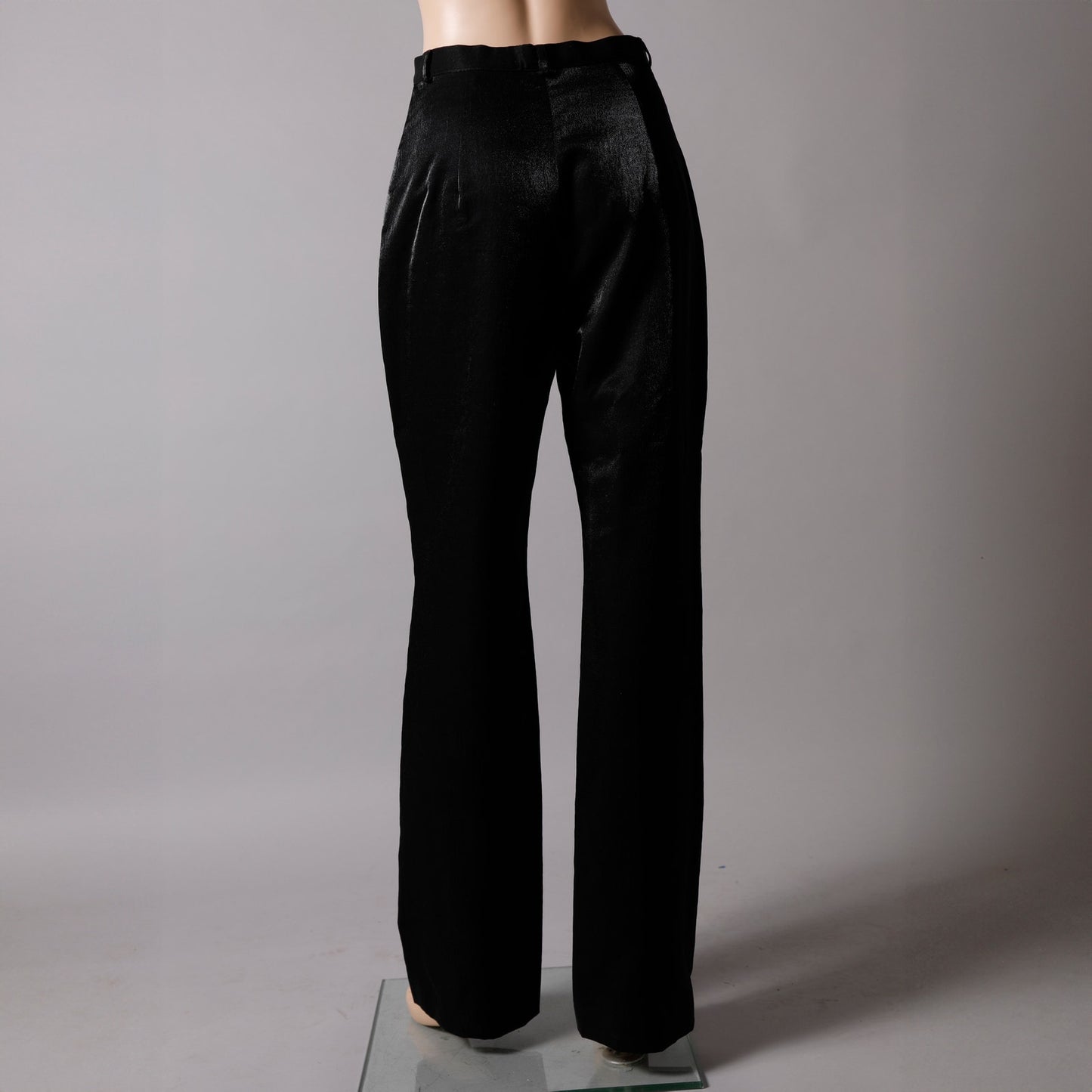 MARK EISEN Black Satin Wool Blend Trousers – Vintage 90s