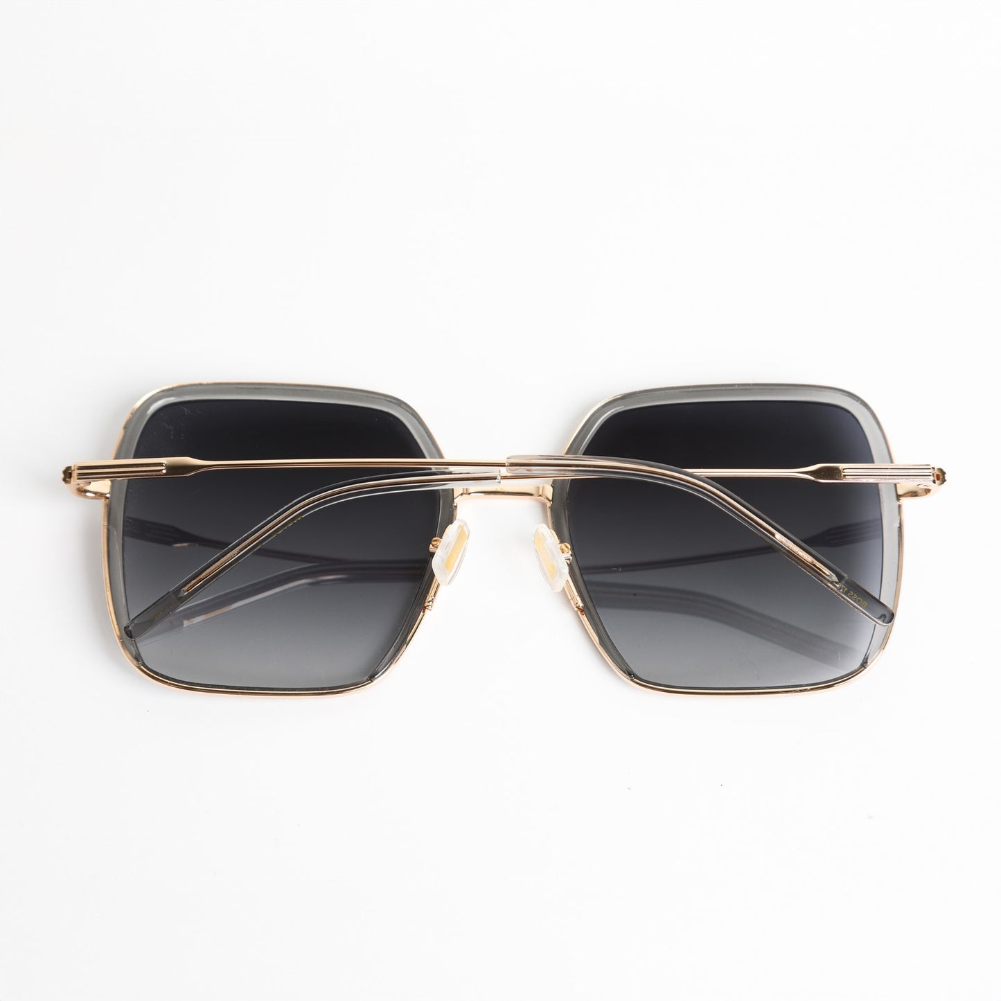 BOSS Grey Acetate Square Sunglasses With Gold-Tone Metal Frames