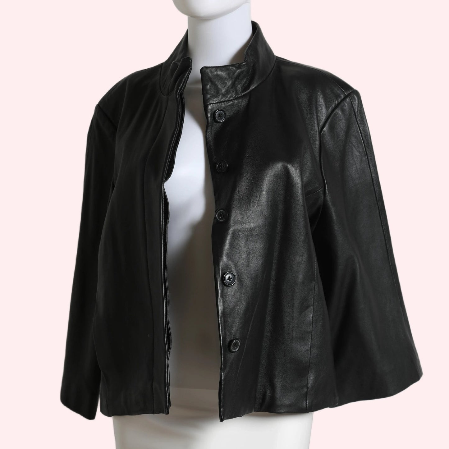 ISAAC MIZRAHI Vintage Black Leather Jacket