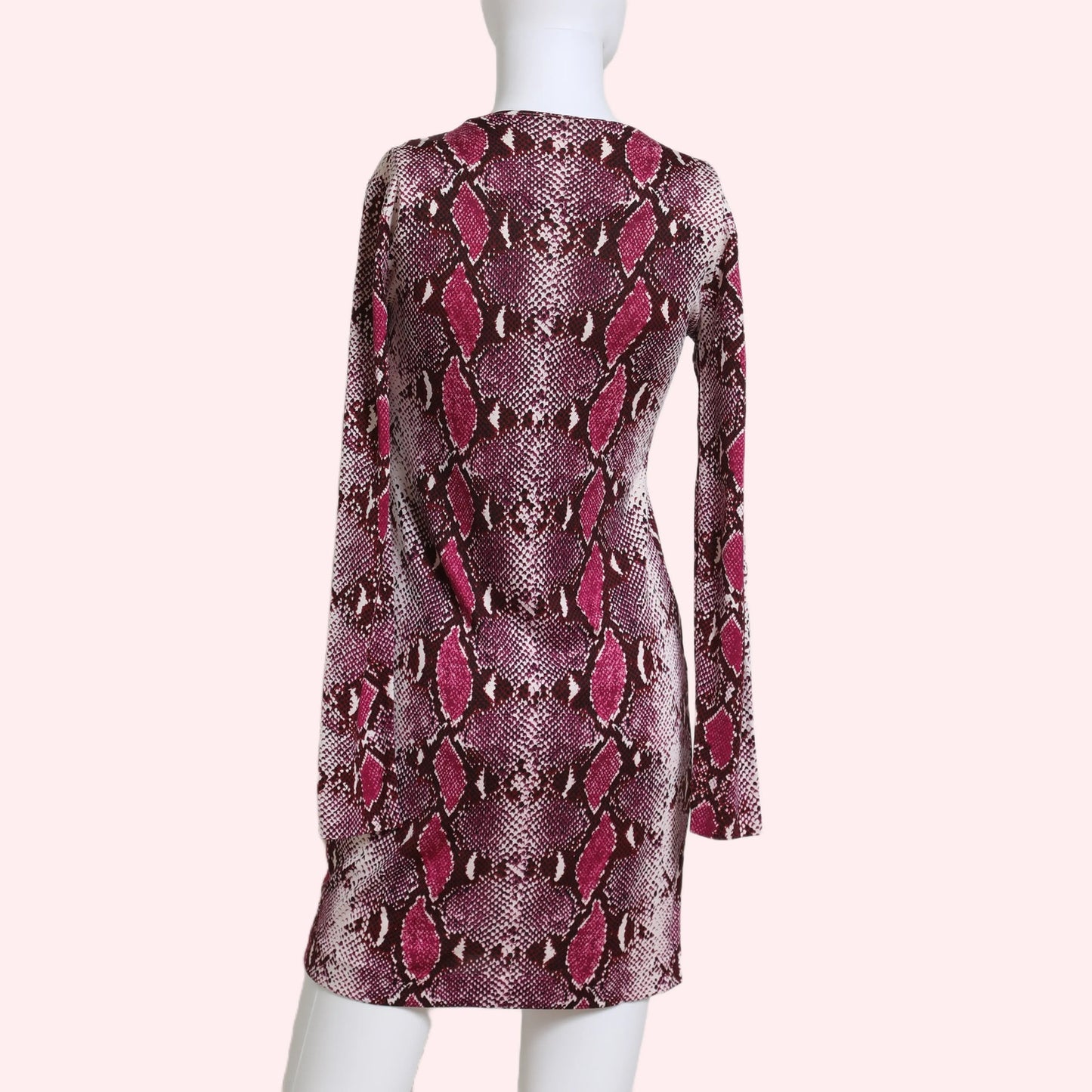 DIANE VON FURSTENBERG Pink Silk Python Snake Animal Print Mini Dress