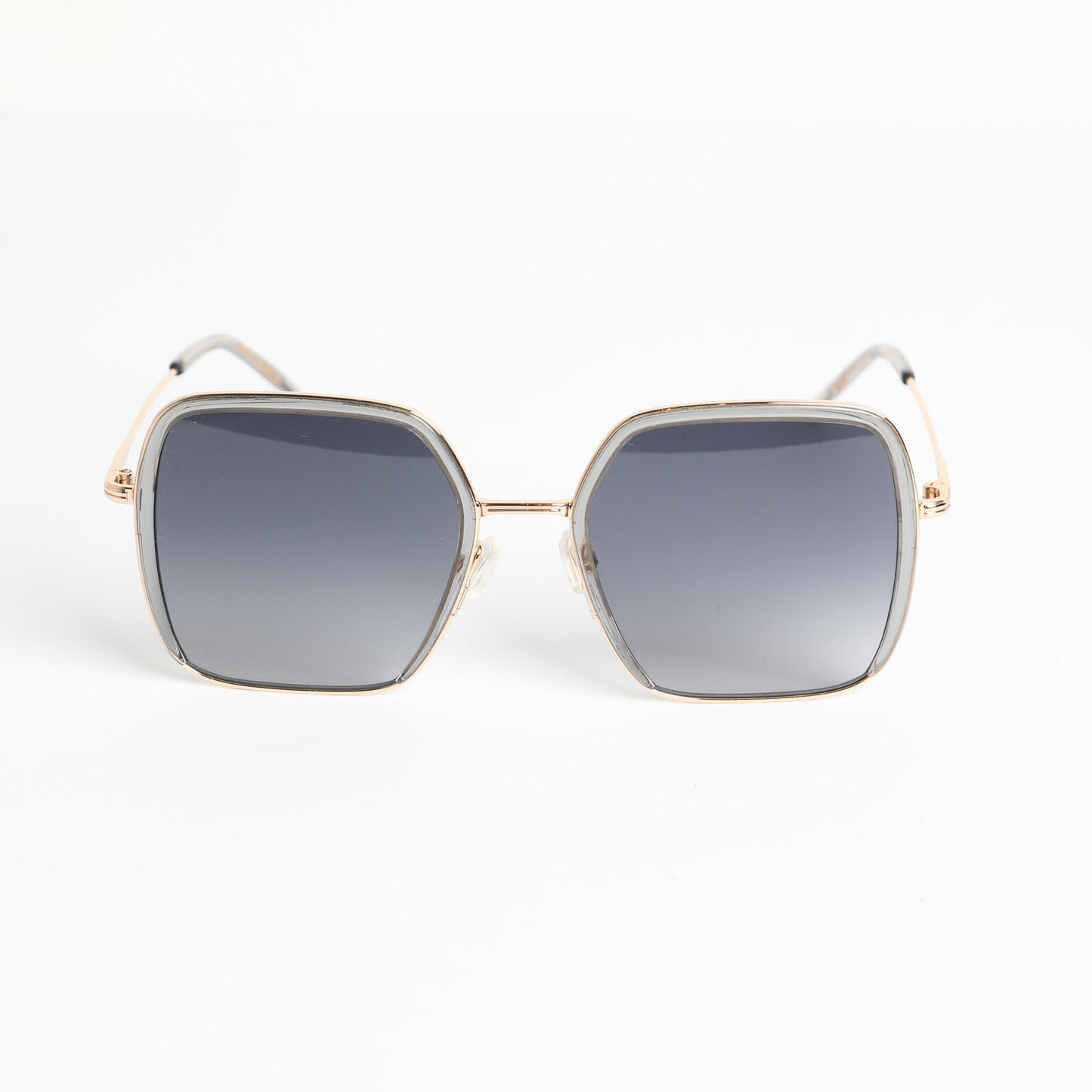 BOSS Grey Acetate Square Sunglasses With Gold-Tone Metal Frames