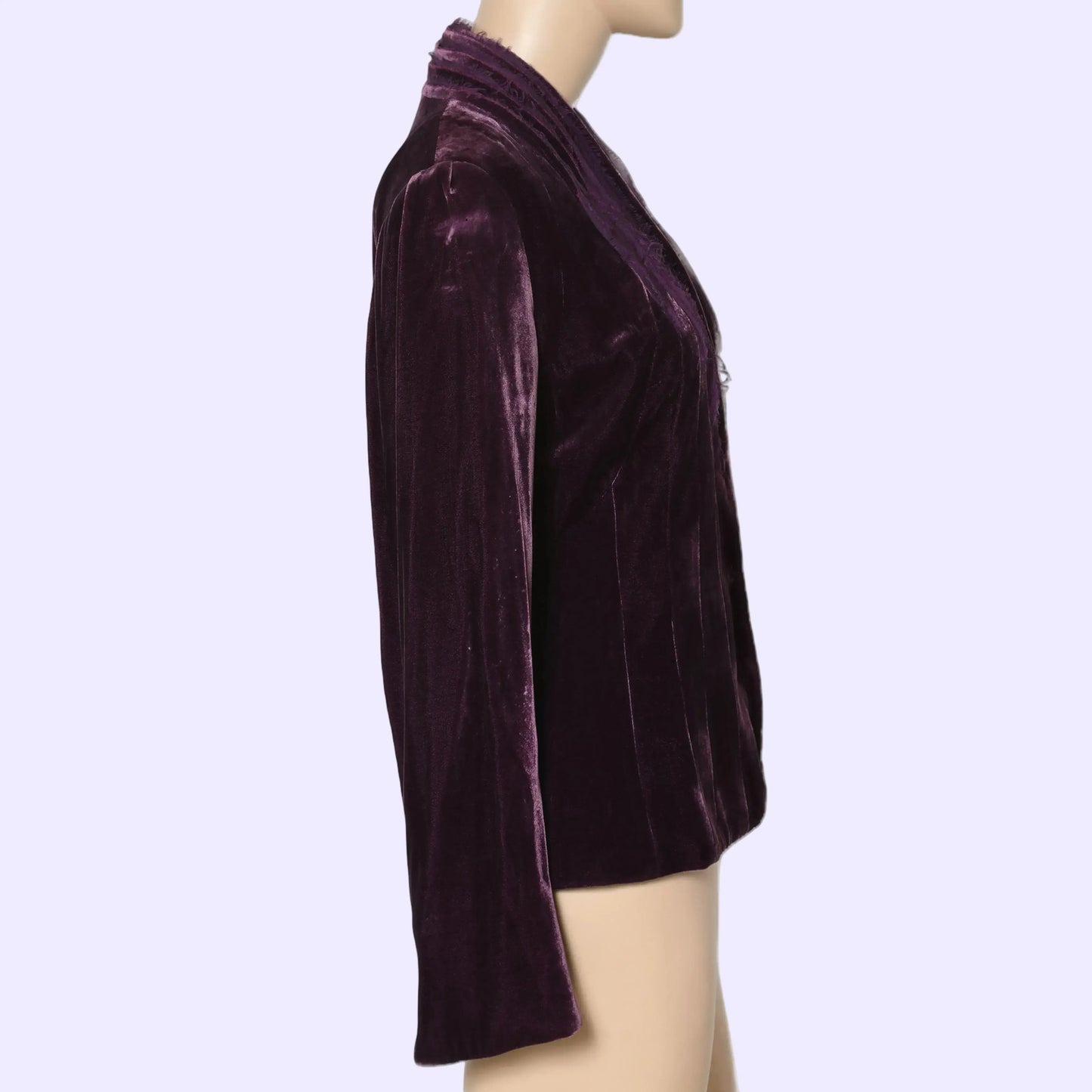 ELIE TAHARI Vintage Burgandy Purple Velvet Ruffled Jacket