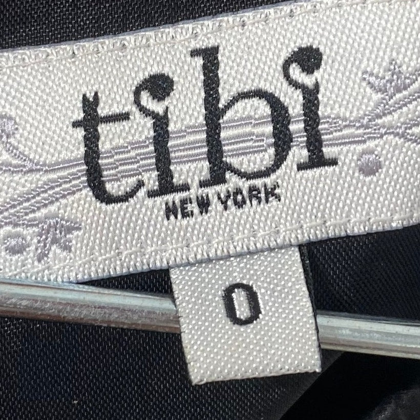 TIBI Vintage Black Strapless Jewel Embellished Silk Blend Dress