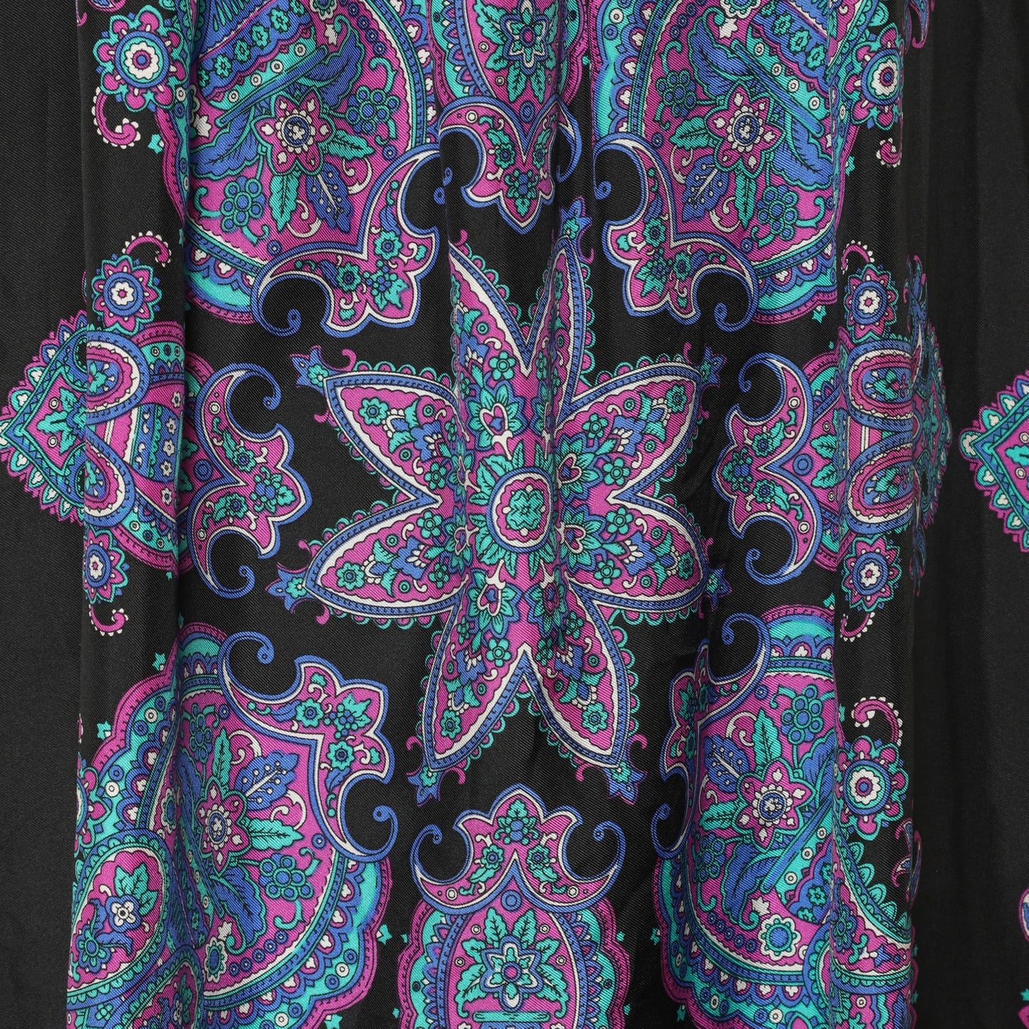 TIBI Black Blue Purple Paisley Silk Sleeveless Shift Mini Dress