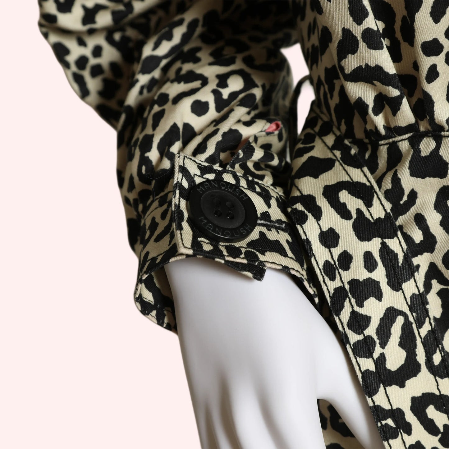 MANOUSH Cream Animal Print Trench Coat