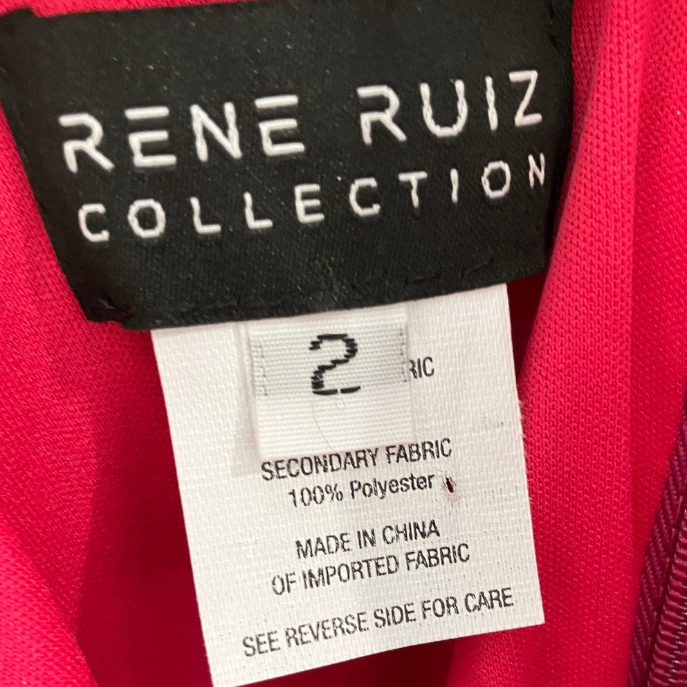 RENE RUIZ COLLECTION Pink Sequin One Shoulder Knee Length Dress