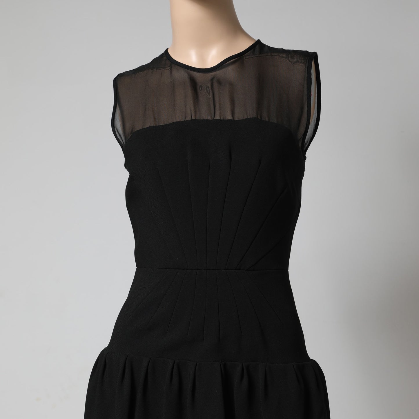 DIANE VON FURSTENBERG Black Sheer Mesh Mini Dress