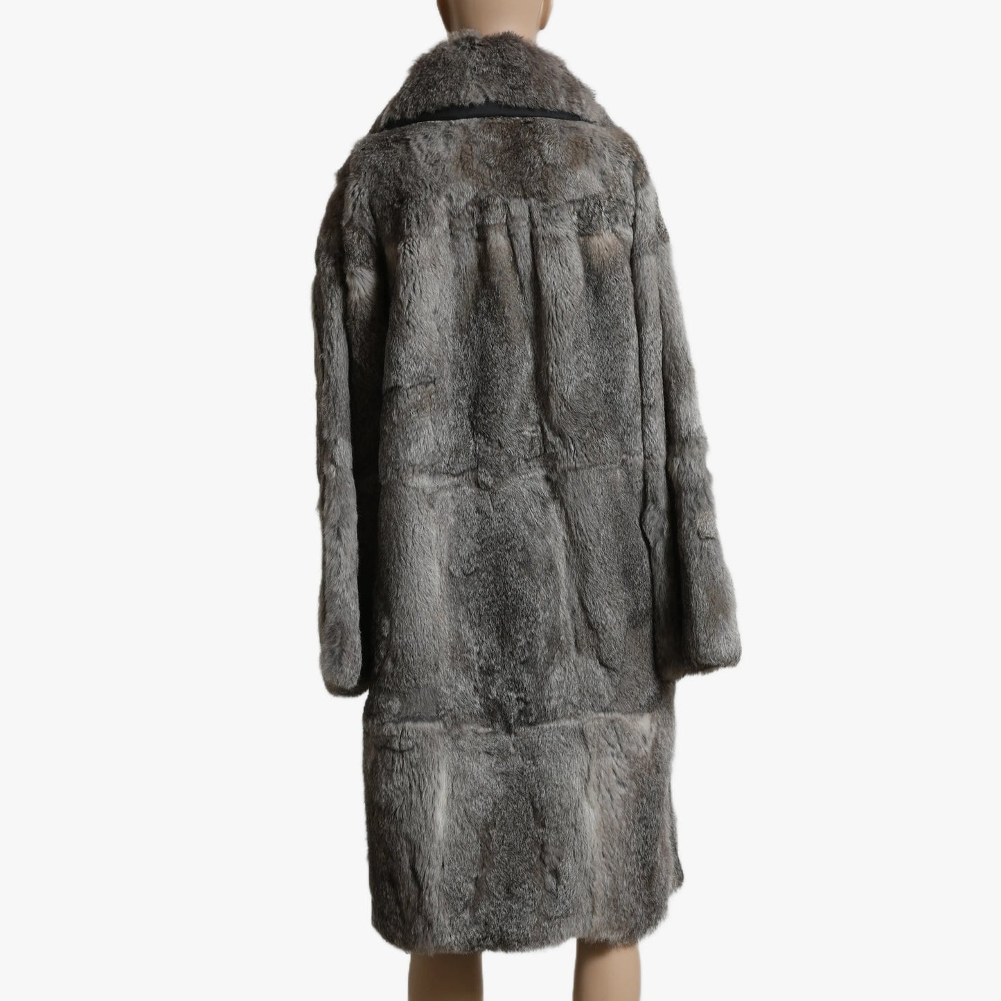 ANTIK BATIK Vintage Grey Embellished Long Fur Coat