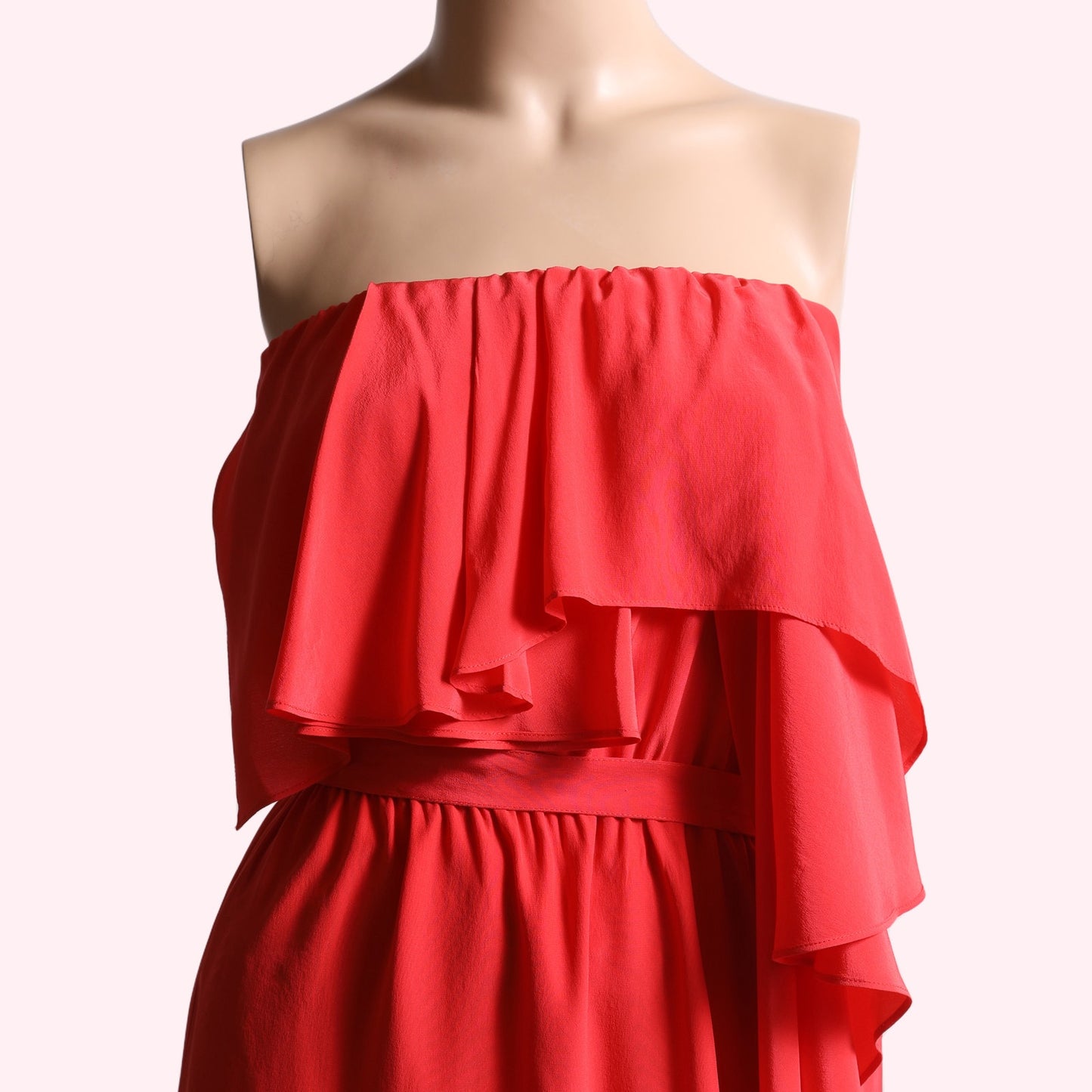 HAUTE HIPPIE Coral Red Strapless Mini Dress