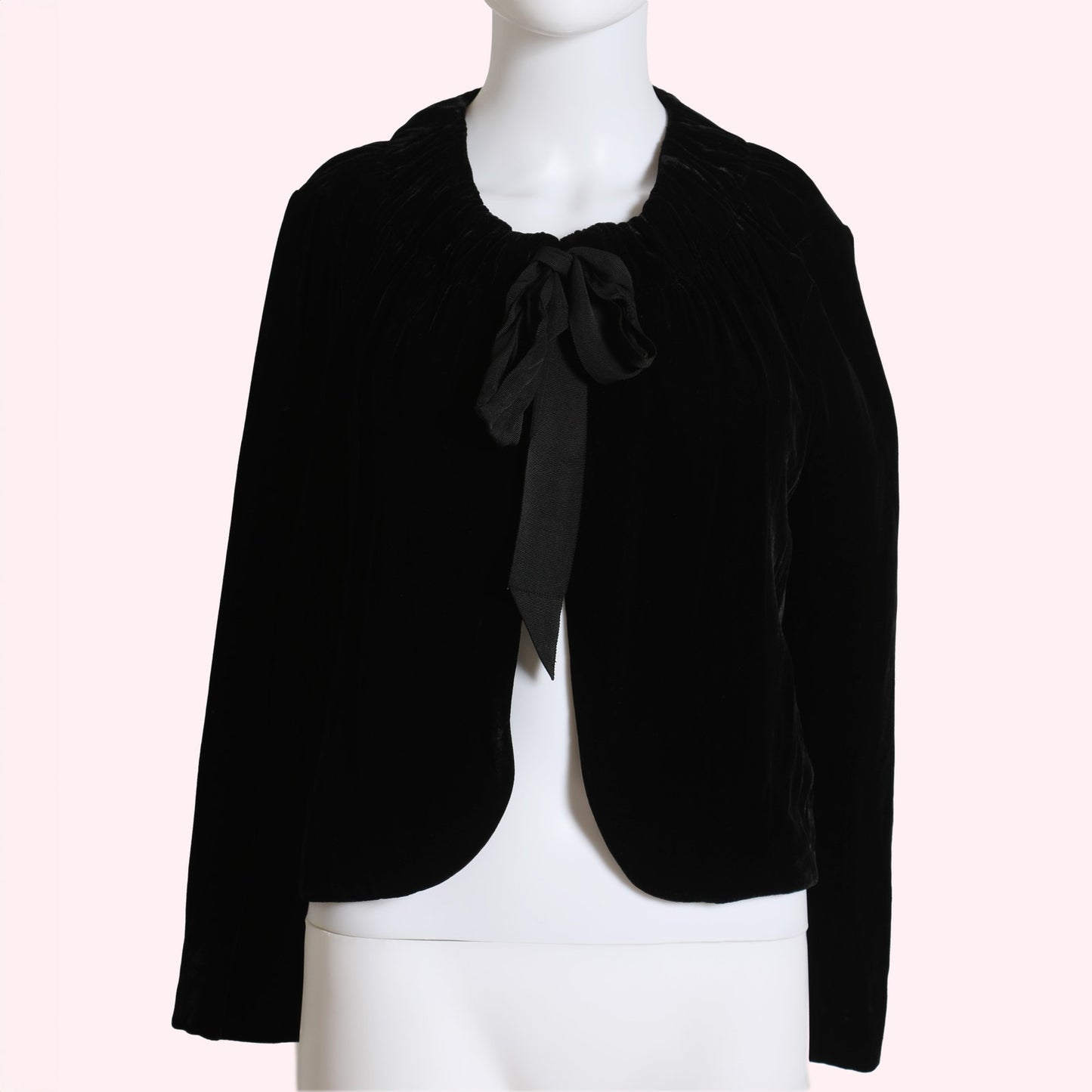 BANANA REPUBLIC Vintage Black Velvet Cape With Ribbon Tie