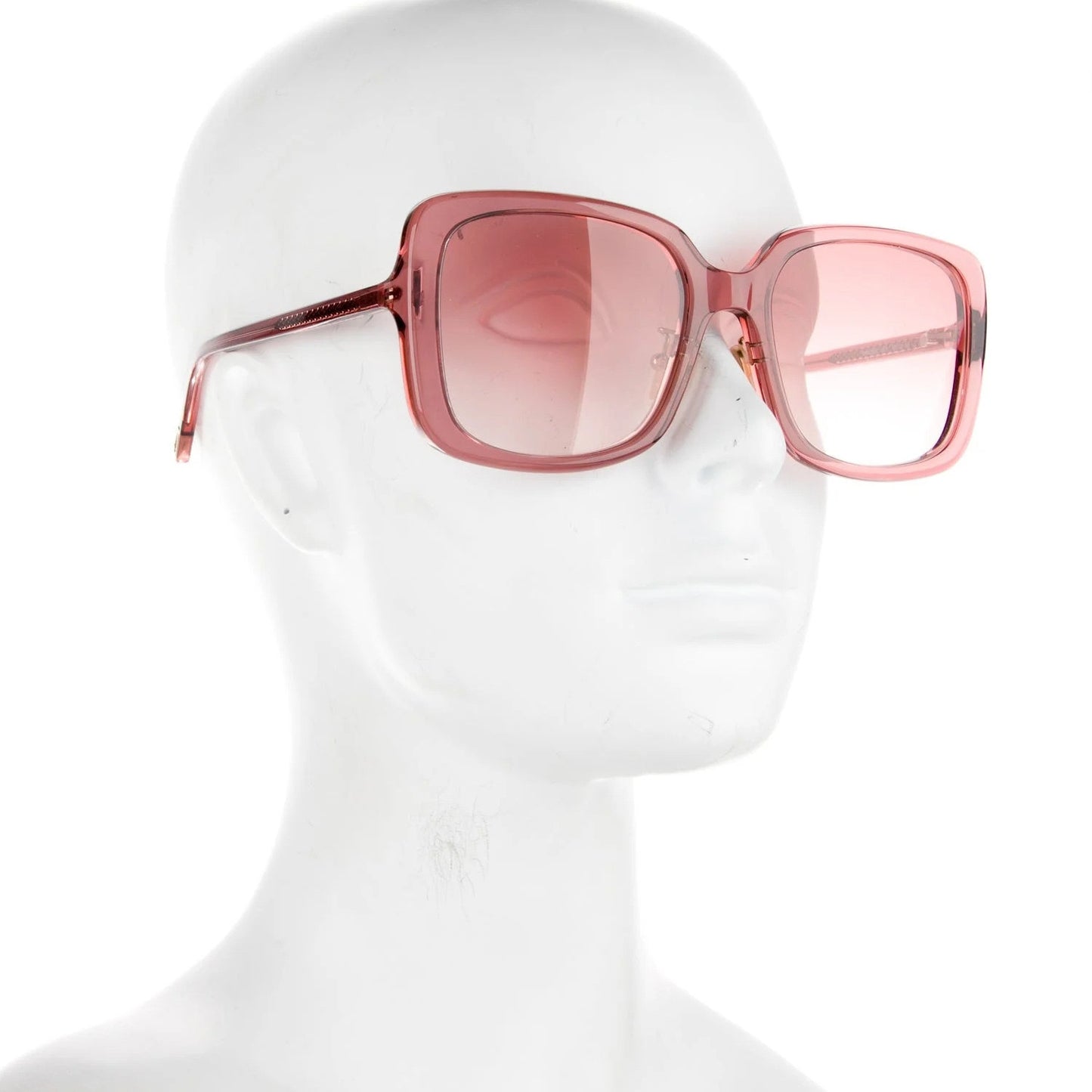 CHLOÉ Pink Oversized Tinted Rectangle Sunglasses