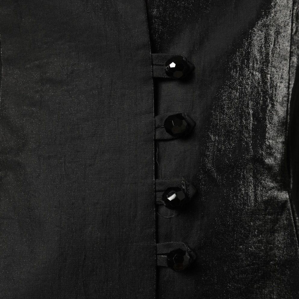 CATHERINE BRICKHILL Vintage Black Fringe Detail Gem Button Jacket