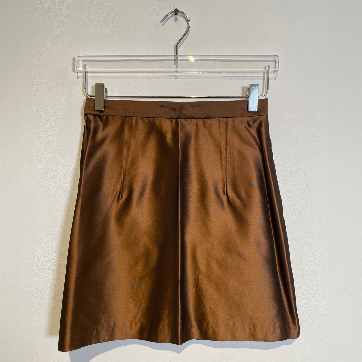 MARK EISEN Vintage Y2K Bronze Silk Satin Mini Skirt